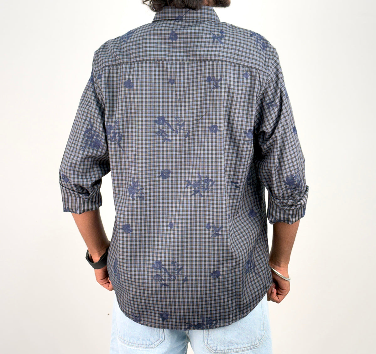 Dark Grey IMP Embroidery Checks Shirt