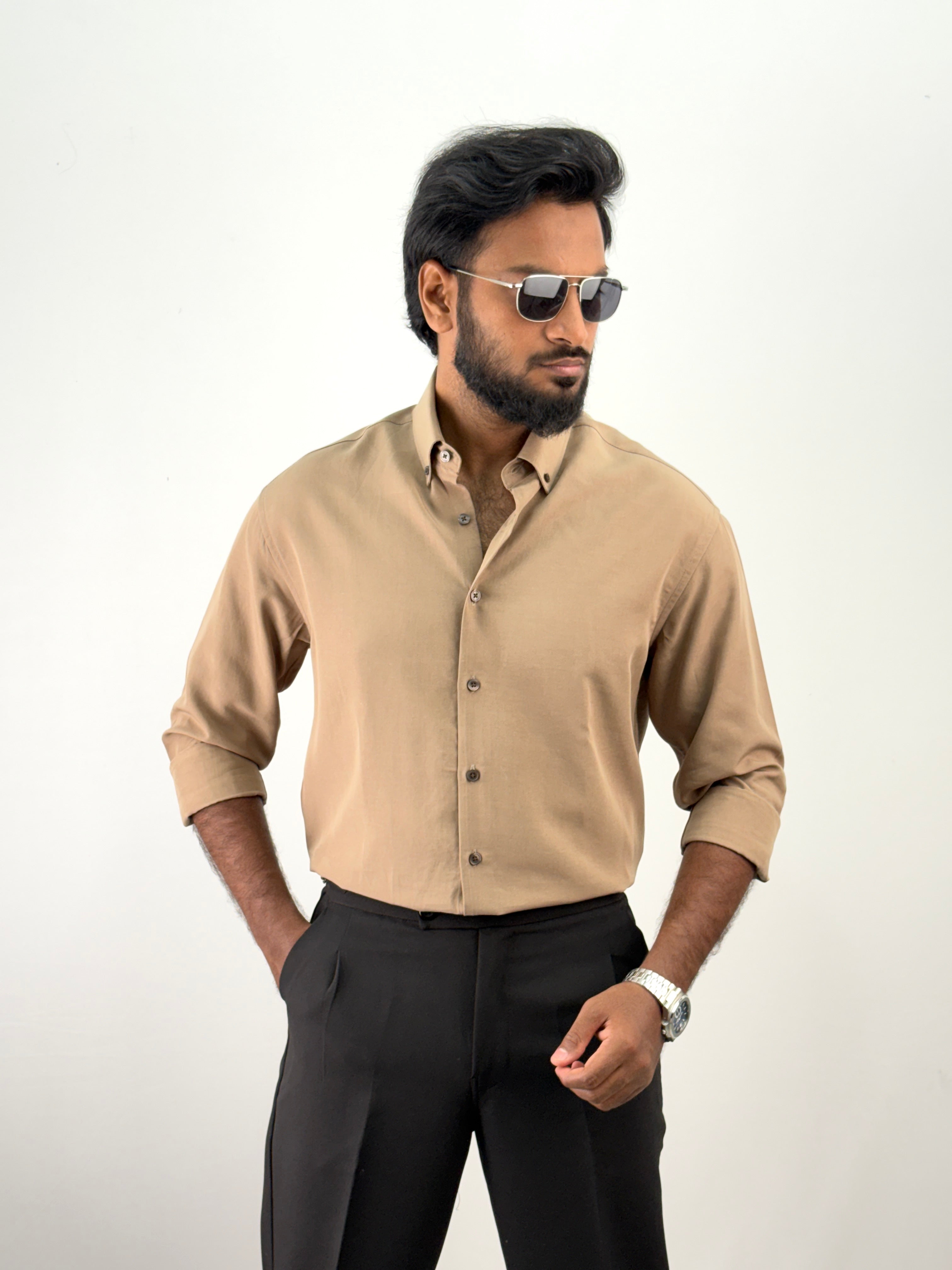 Beige IMP Plain Shirt 3