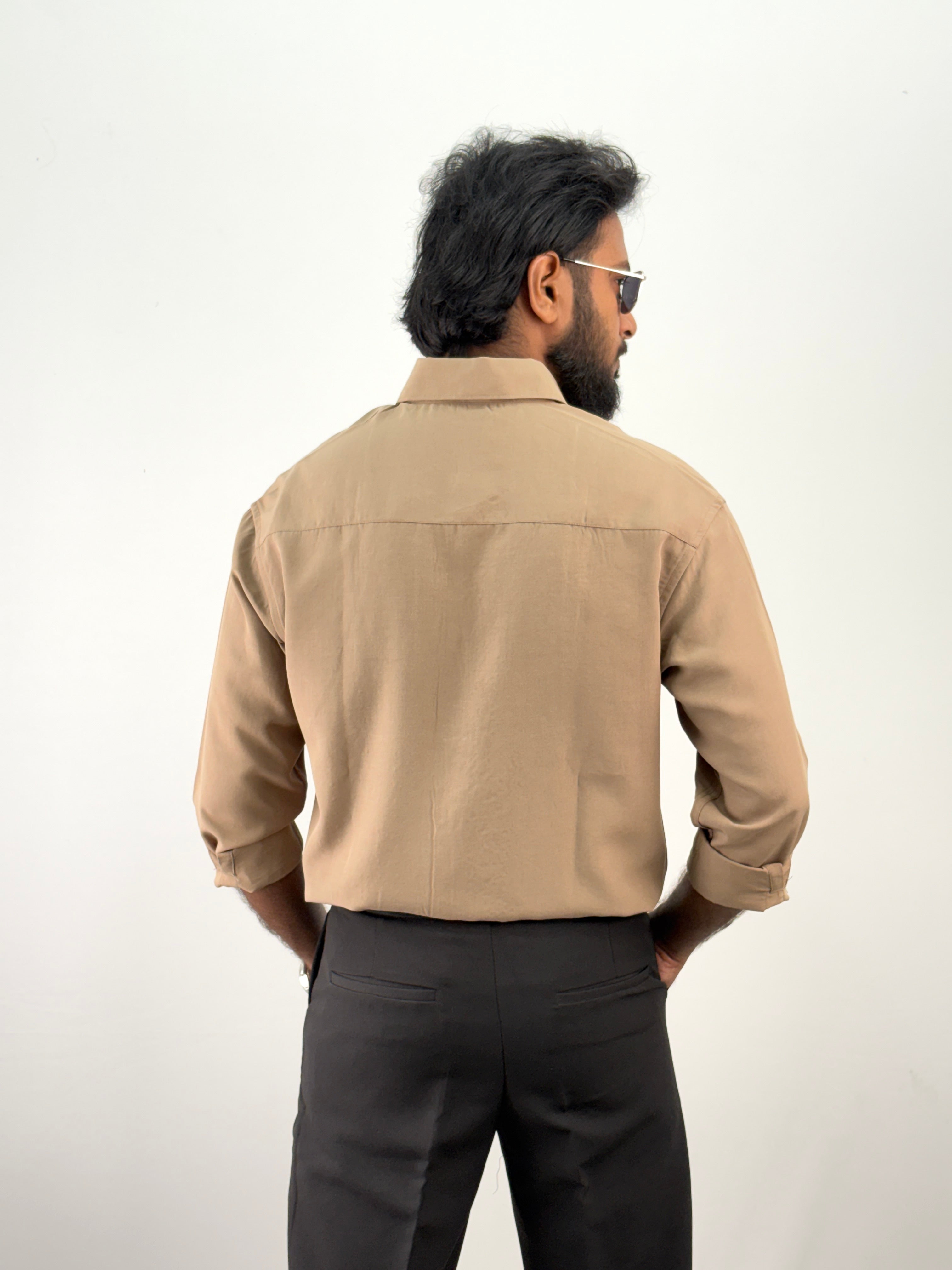 Beige IMP Plain Shirt 3
