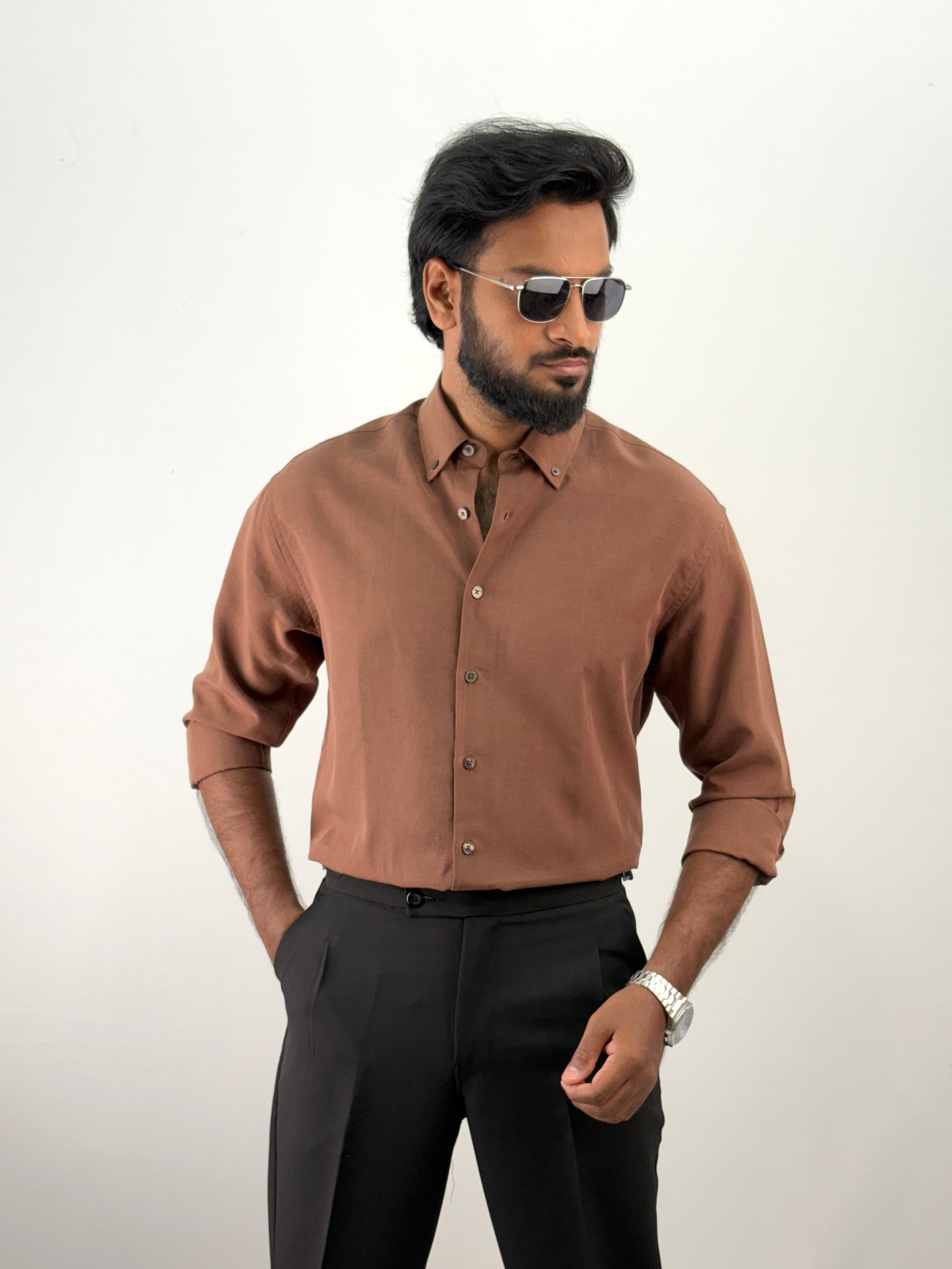 Brown IMP Plain Shirt 3