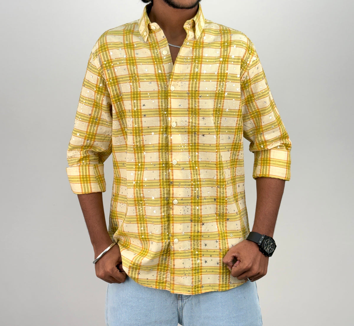 Yellow Star Checks Shirt 1