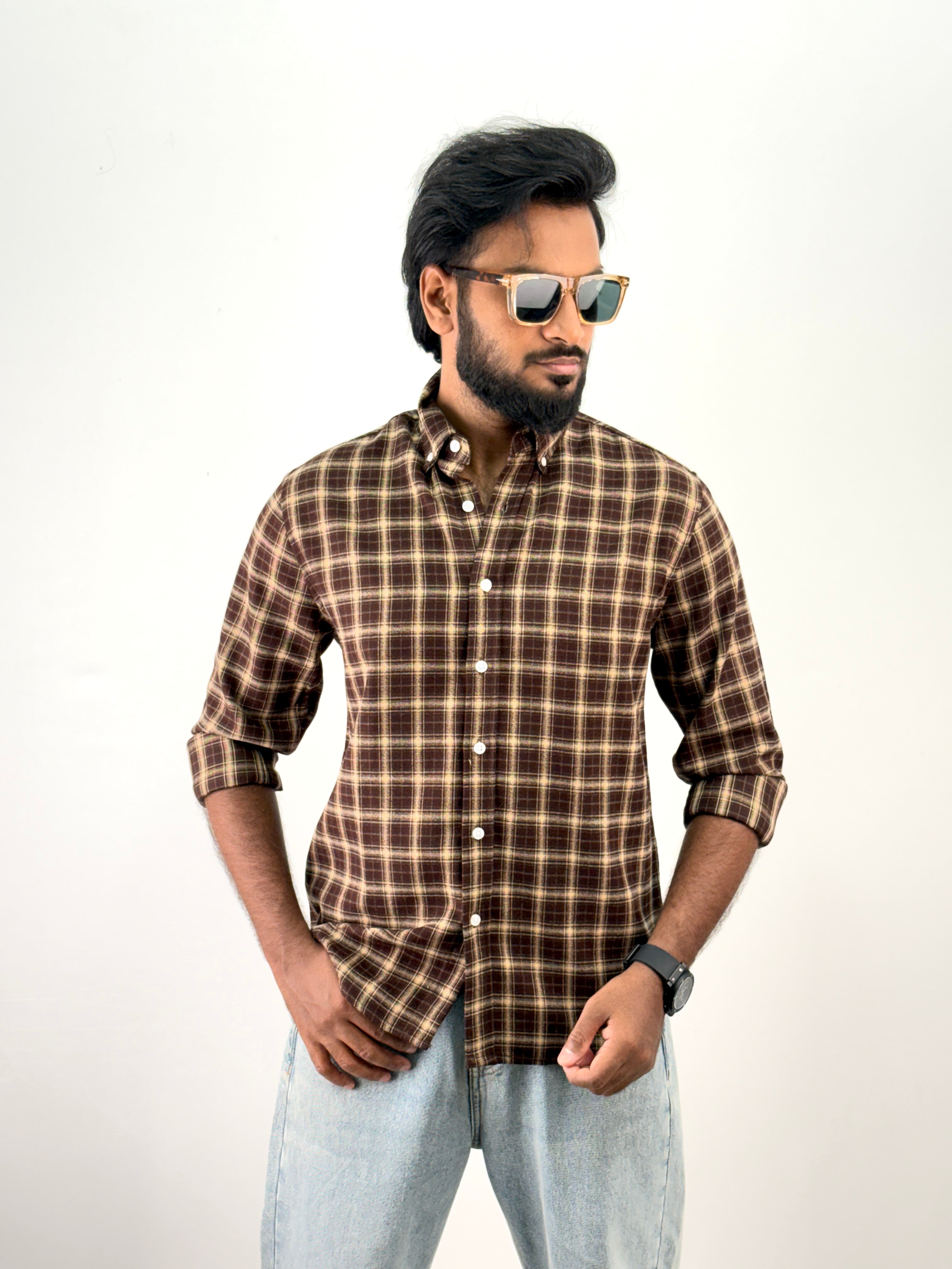 Coffee Brown Flannel Shirt