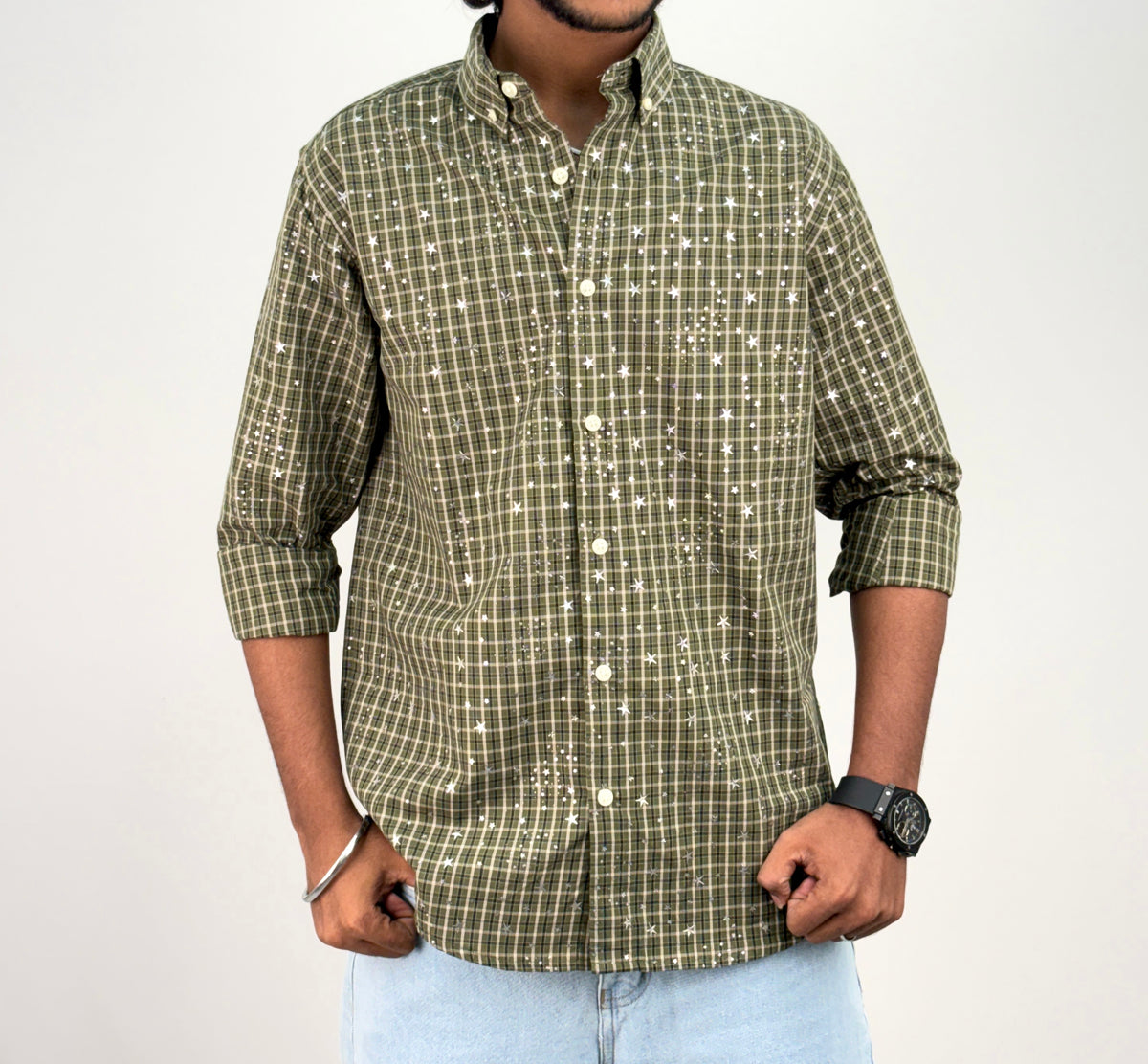 Green Star Checks Shirt 1