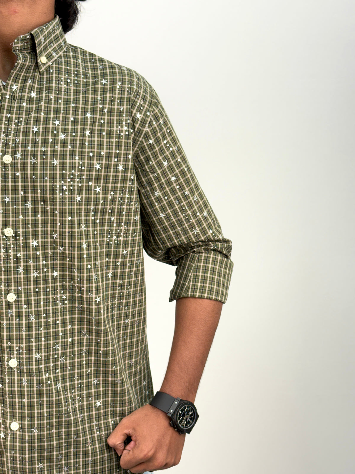 Green Star Checks Shirt 1