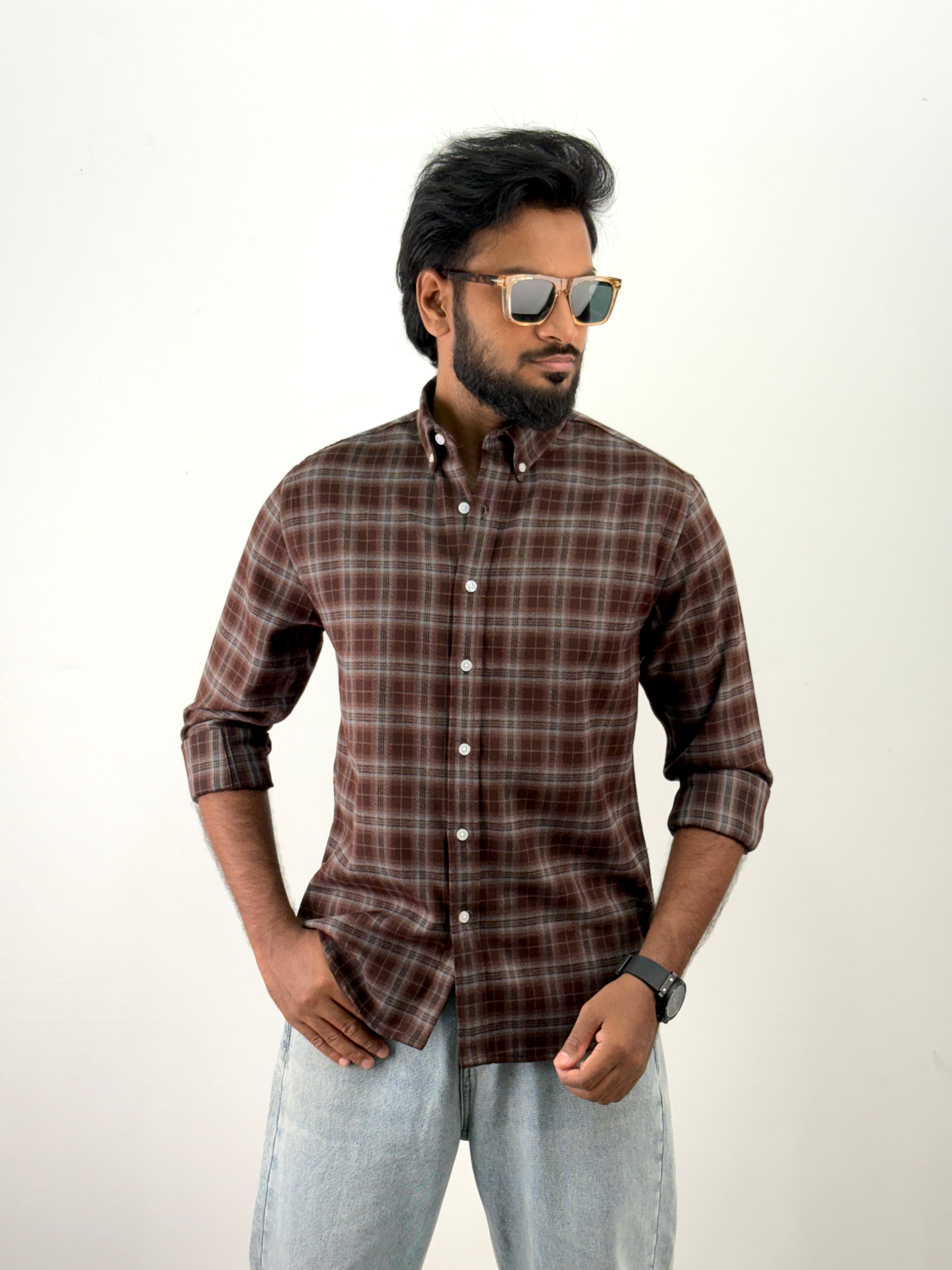 Dark Brown Flannel Shirt