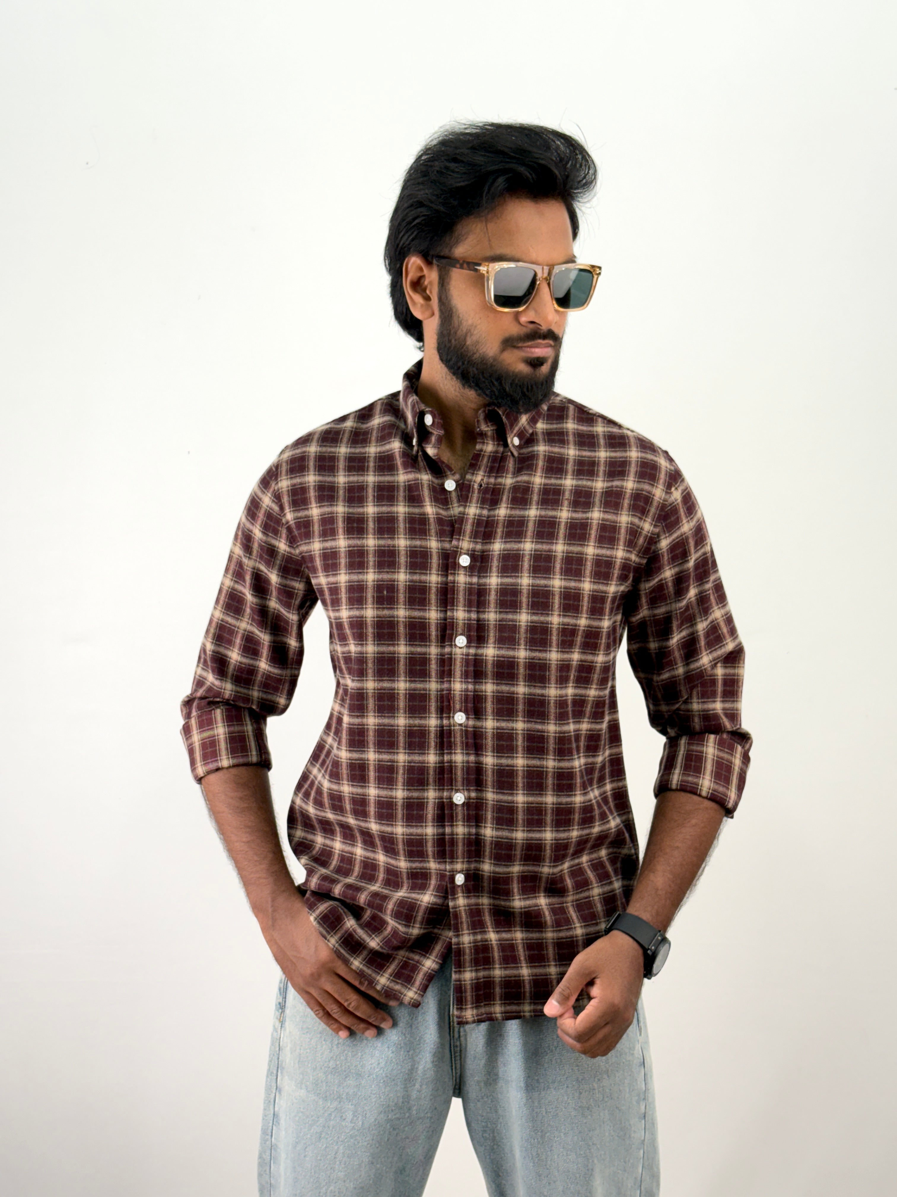 Maroon Flannel Shirt