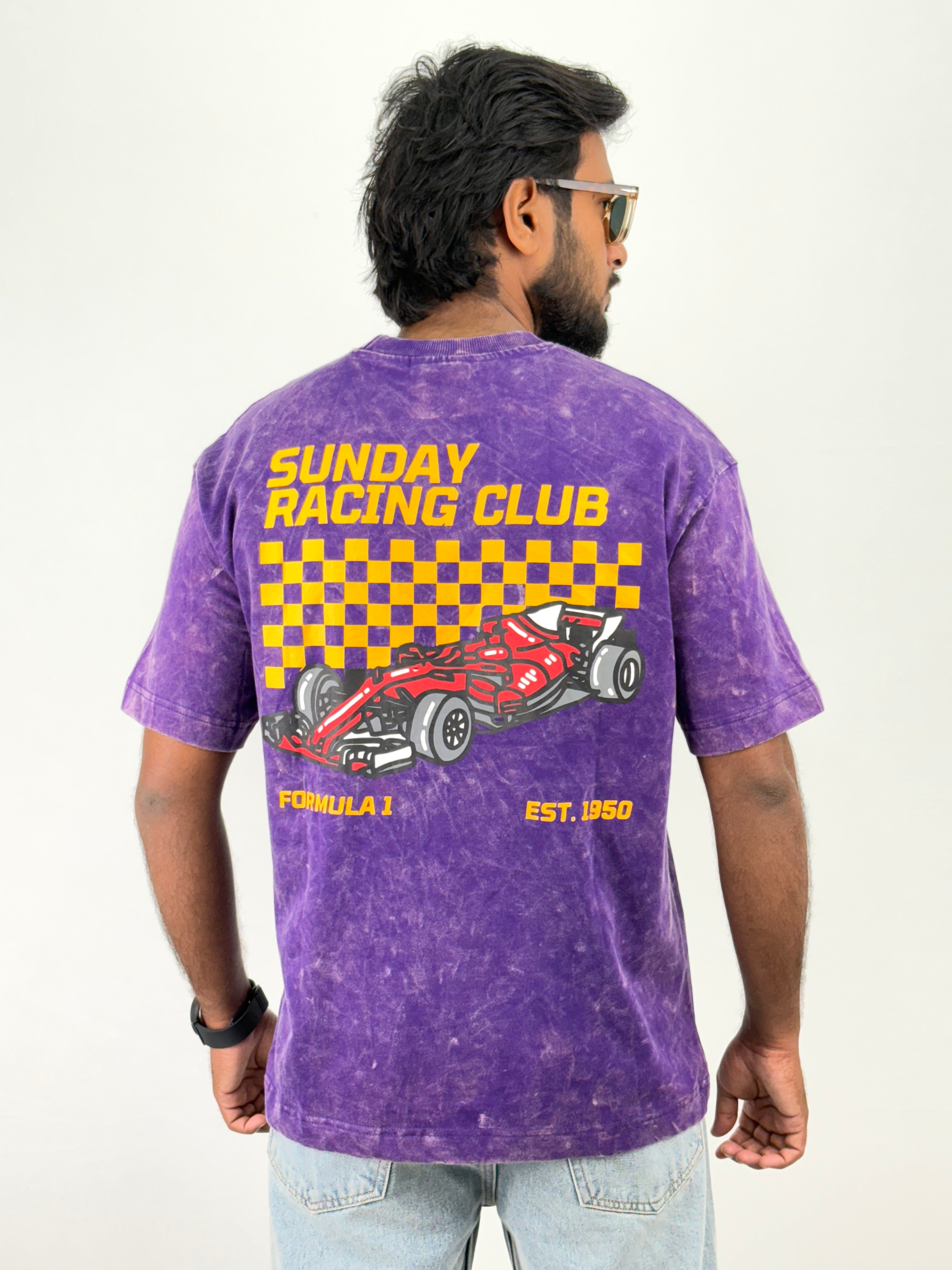 Purple Acid Wash Oversized T-Shirt