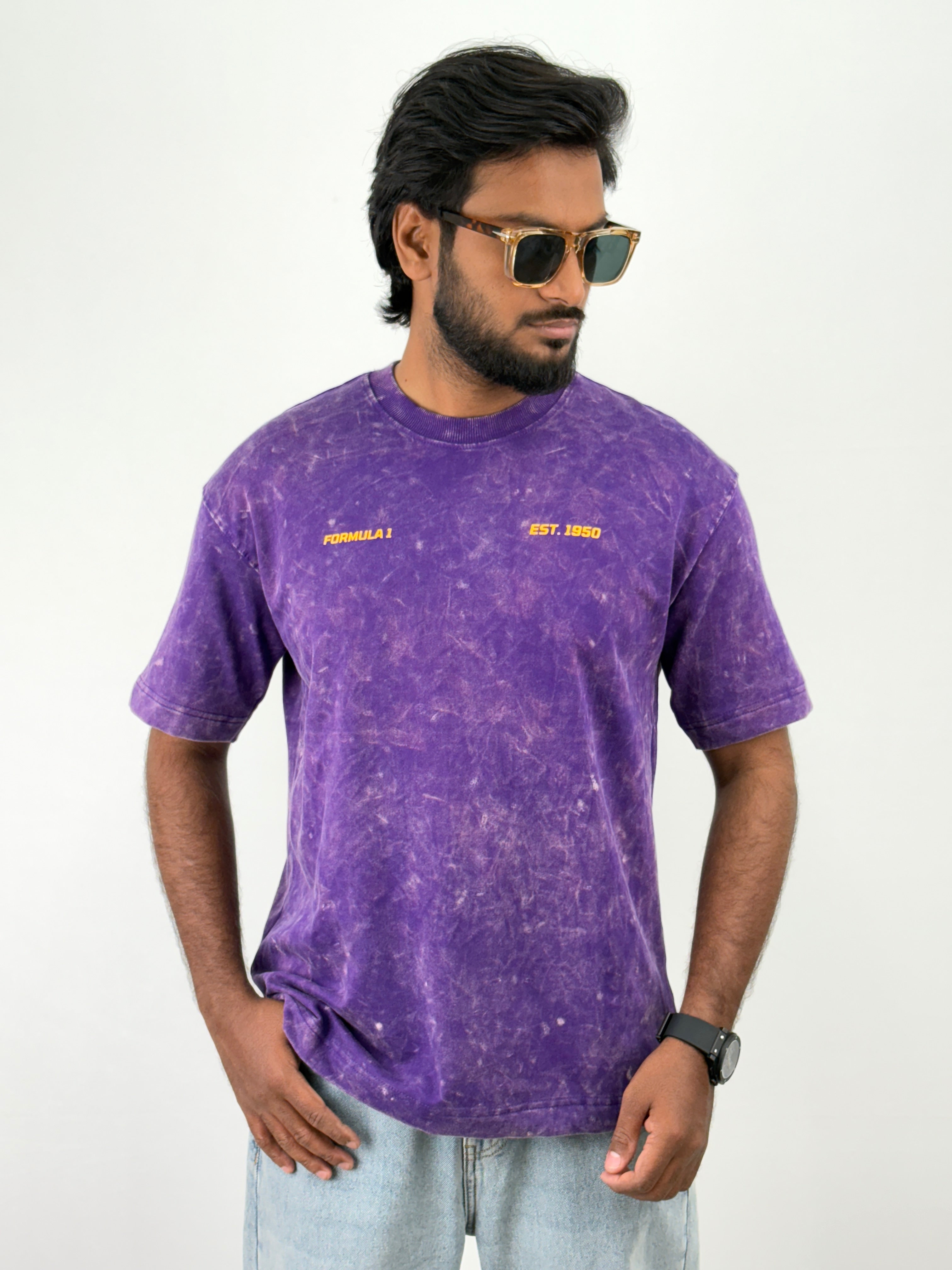 Purple Acid Wash Oversized T-Shirt