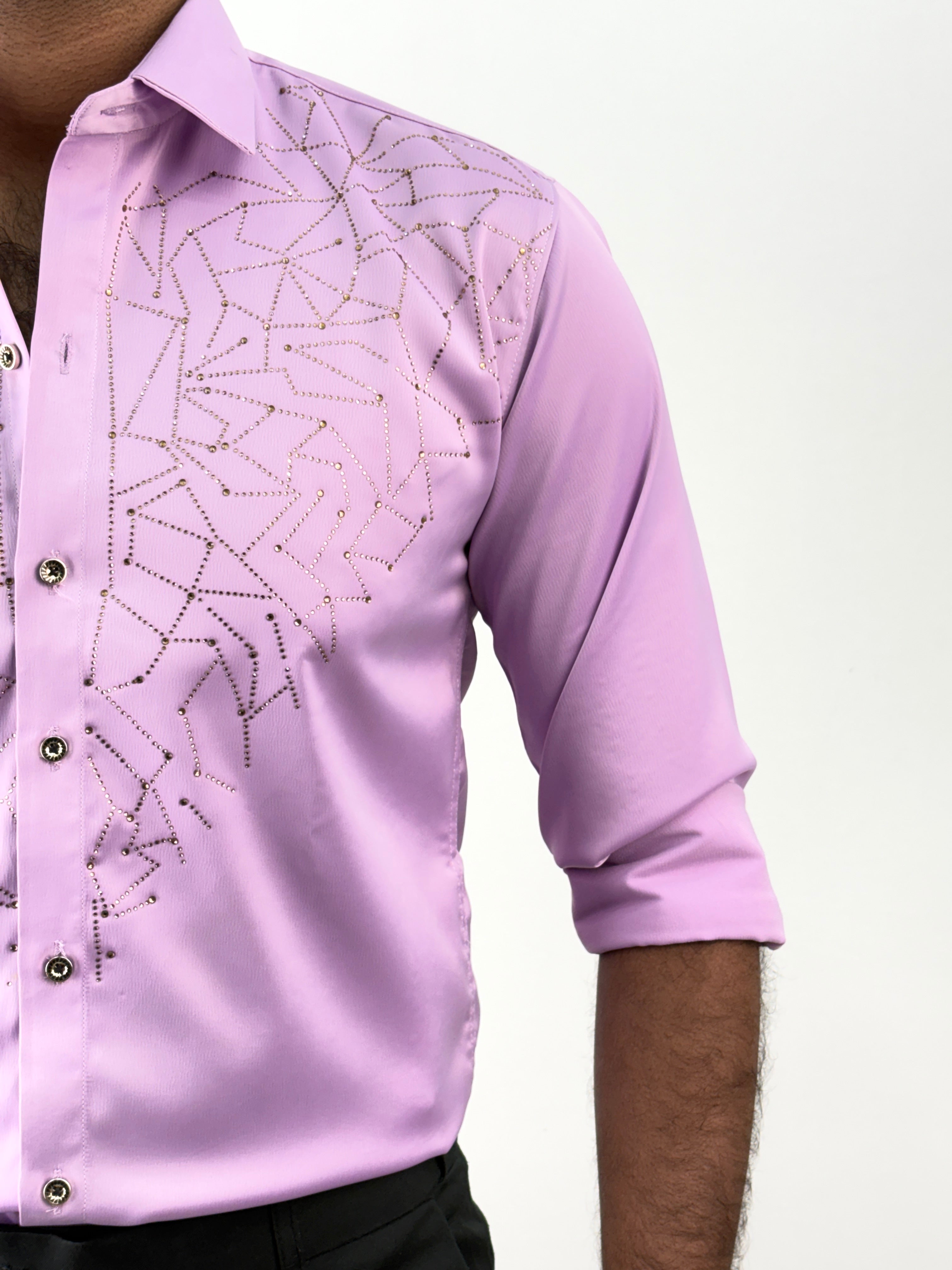 Pink Designer Stone Work Shirt 15