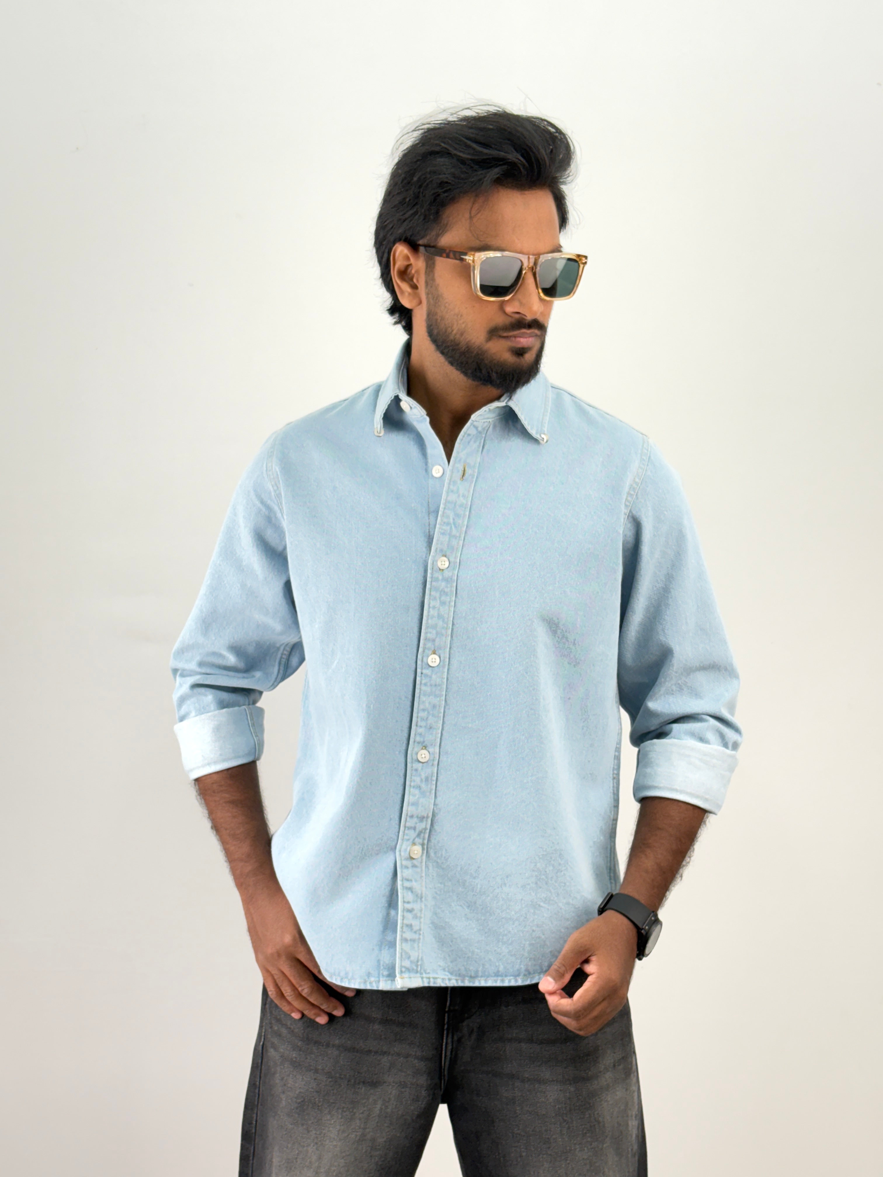 Ice Blue Denim Shirt