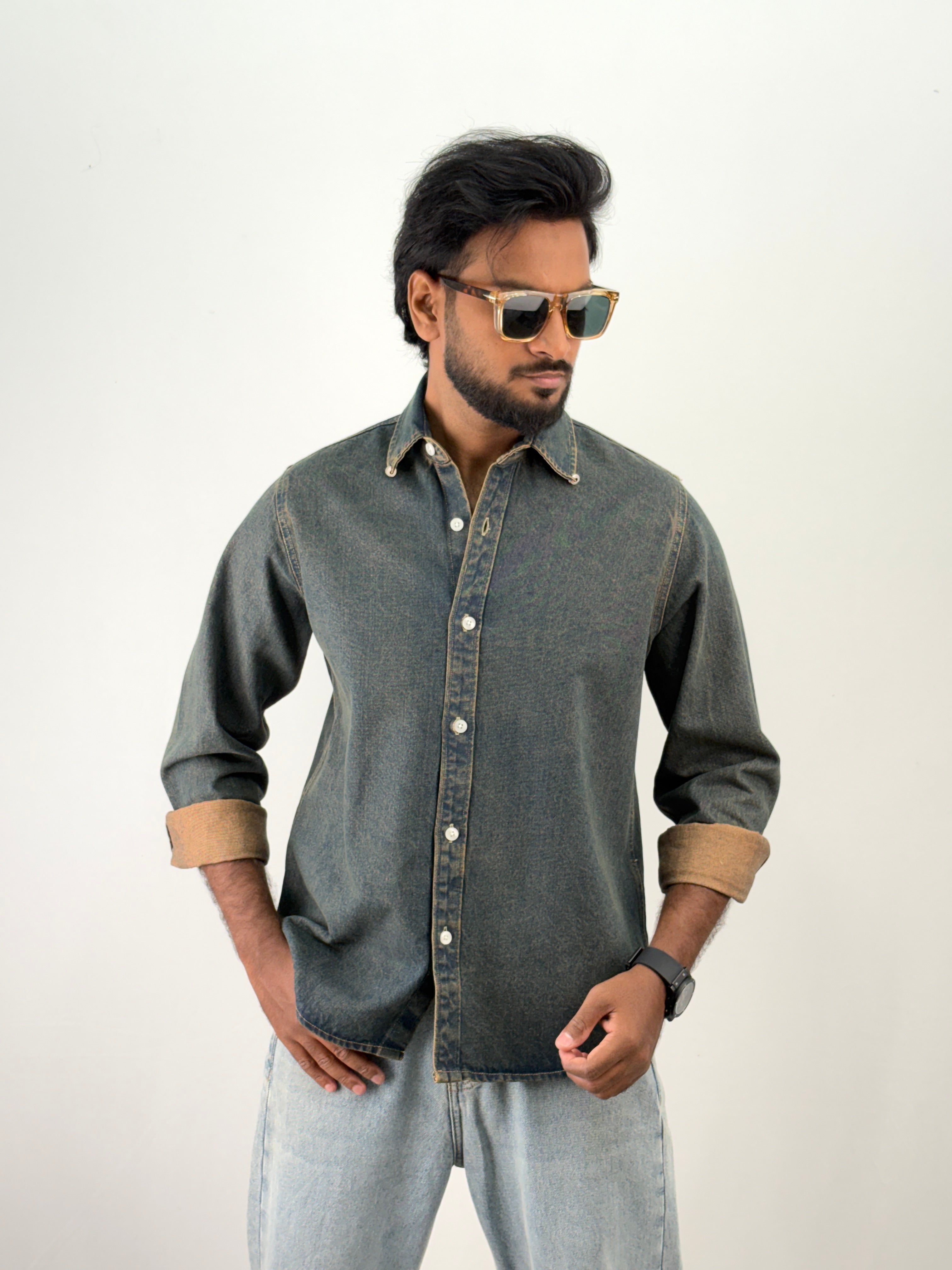 Dusty Blue Denim Shirt