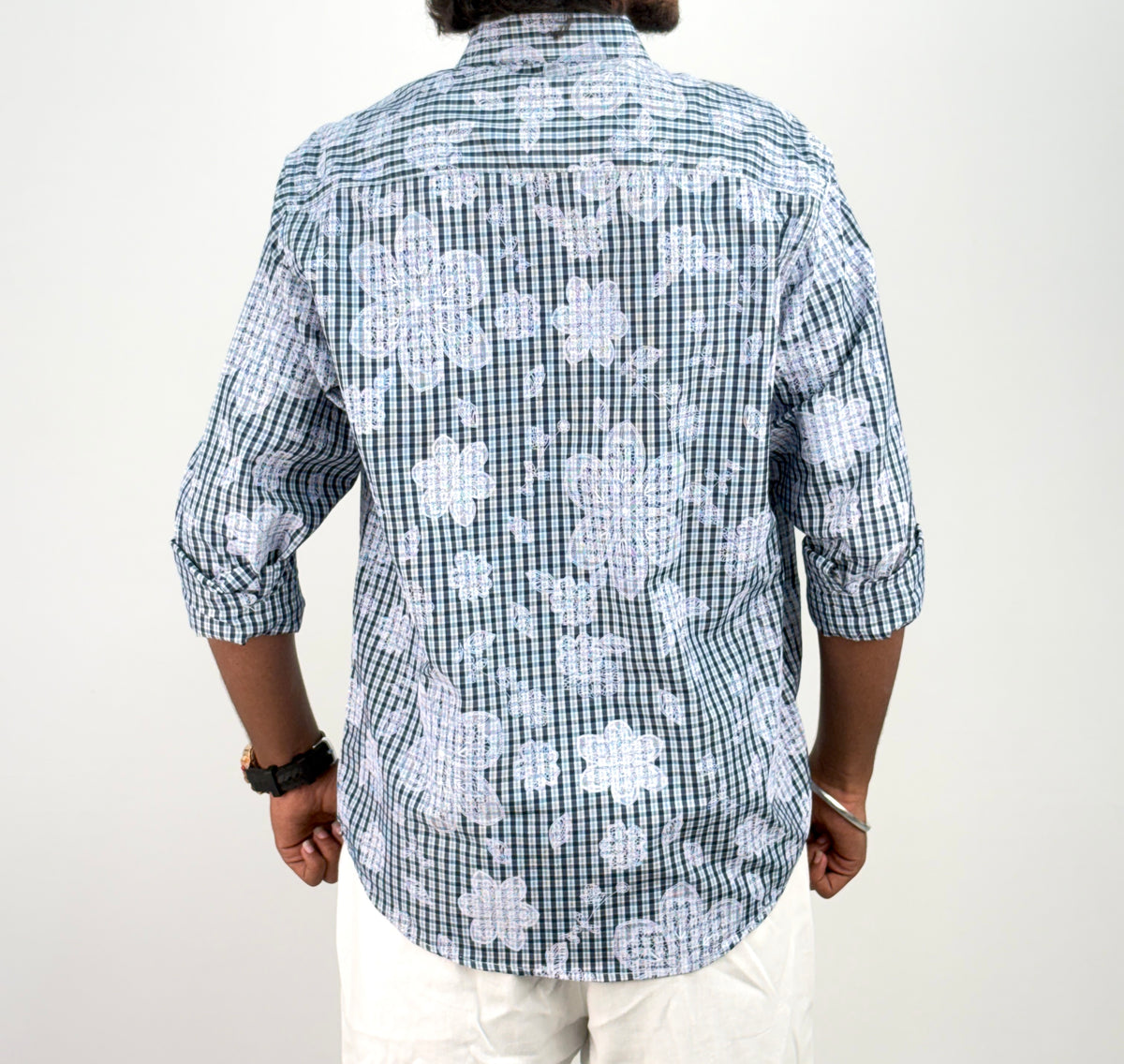 Dark Navy IMP Printed Checks Shirt