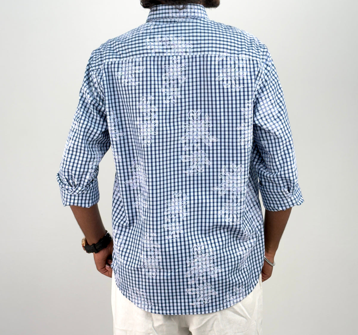 Navy IMP Printed Checks Shirt