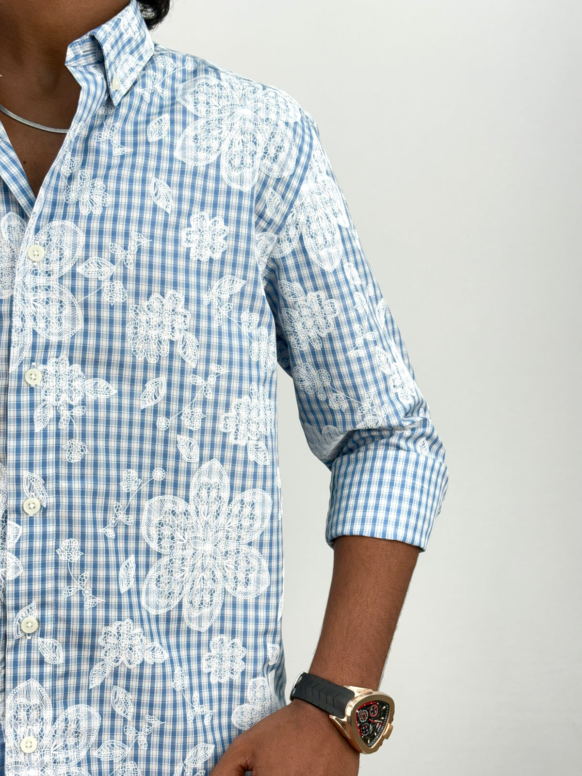 Light Blue IMP Printed Checks Shirt