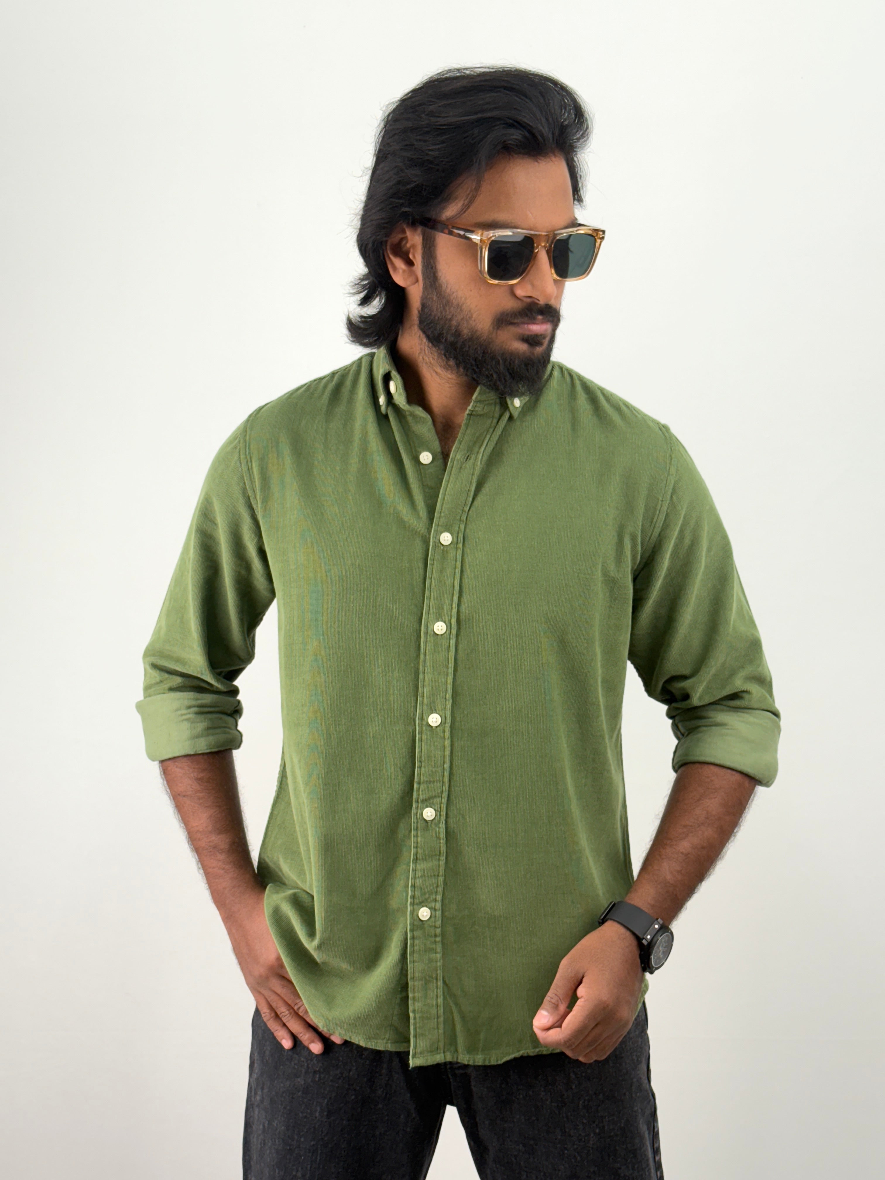 Slate Green Corduroy Shirt