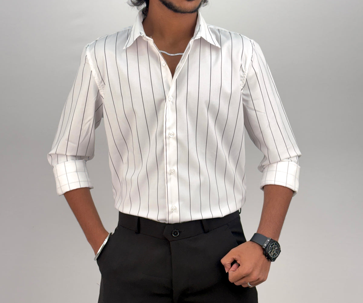White IMP Stripe Shirt