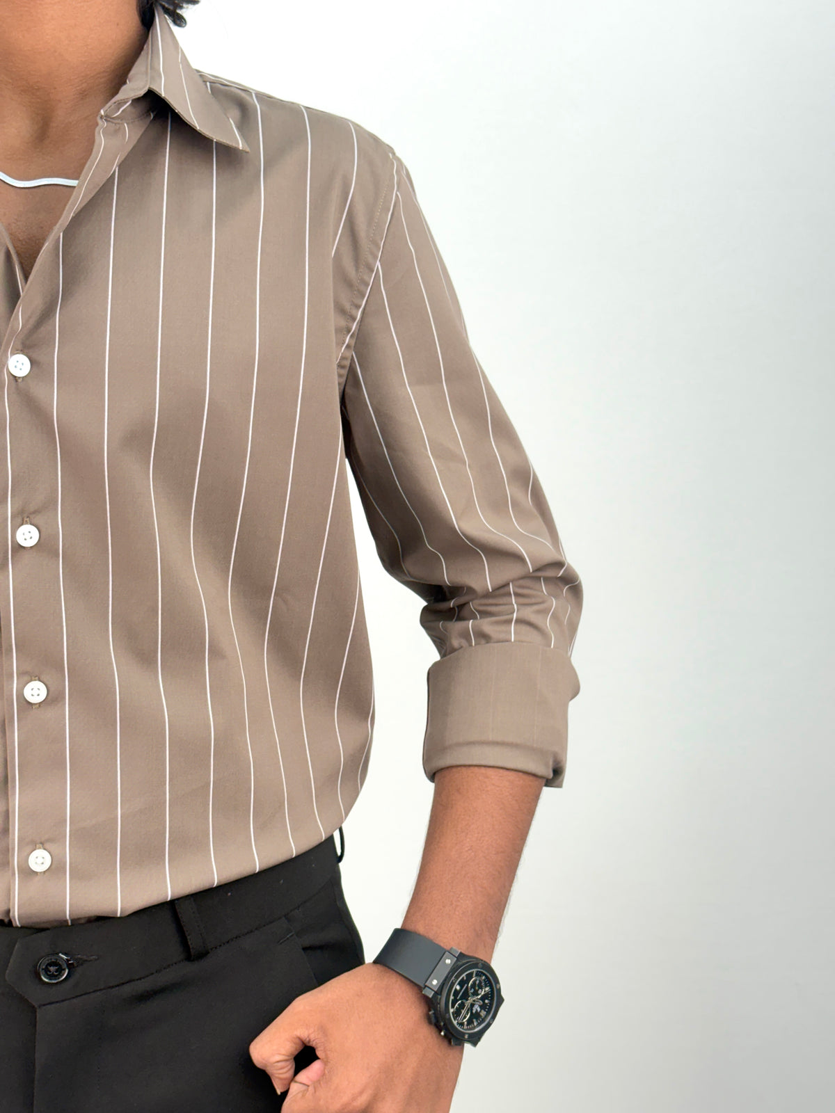 Light Brown IMP Stripe Shirt