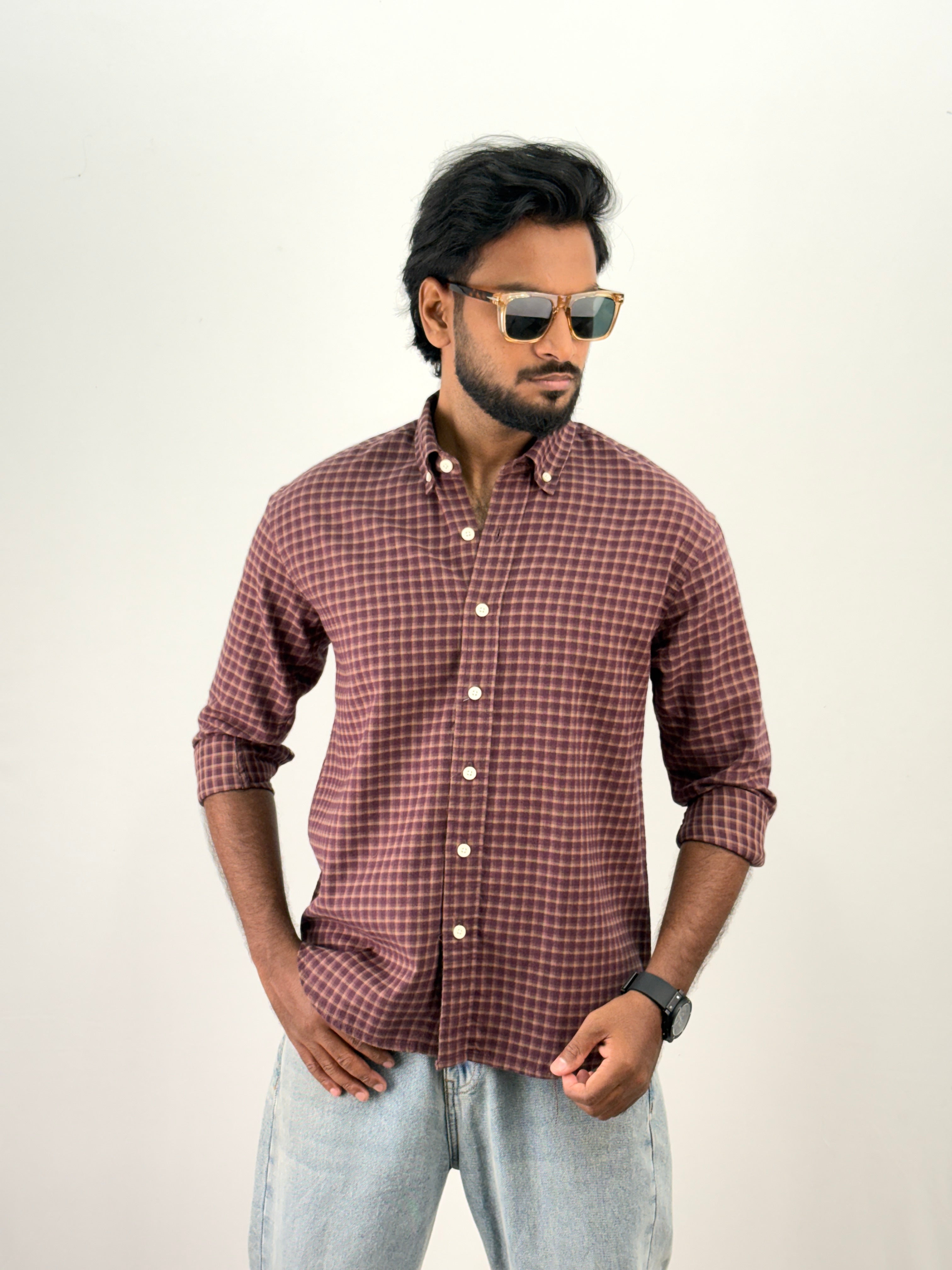 Maroon Flannel Shirt