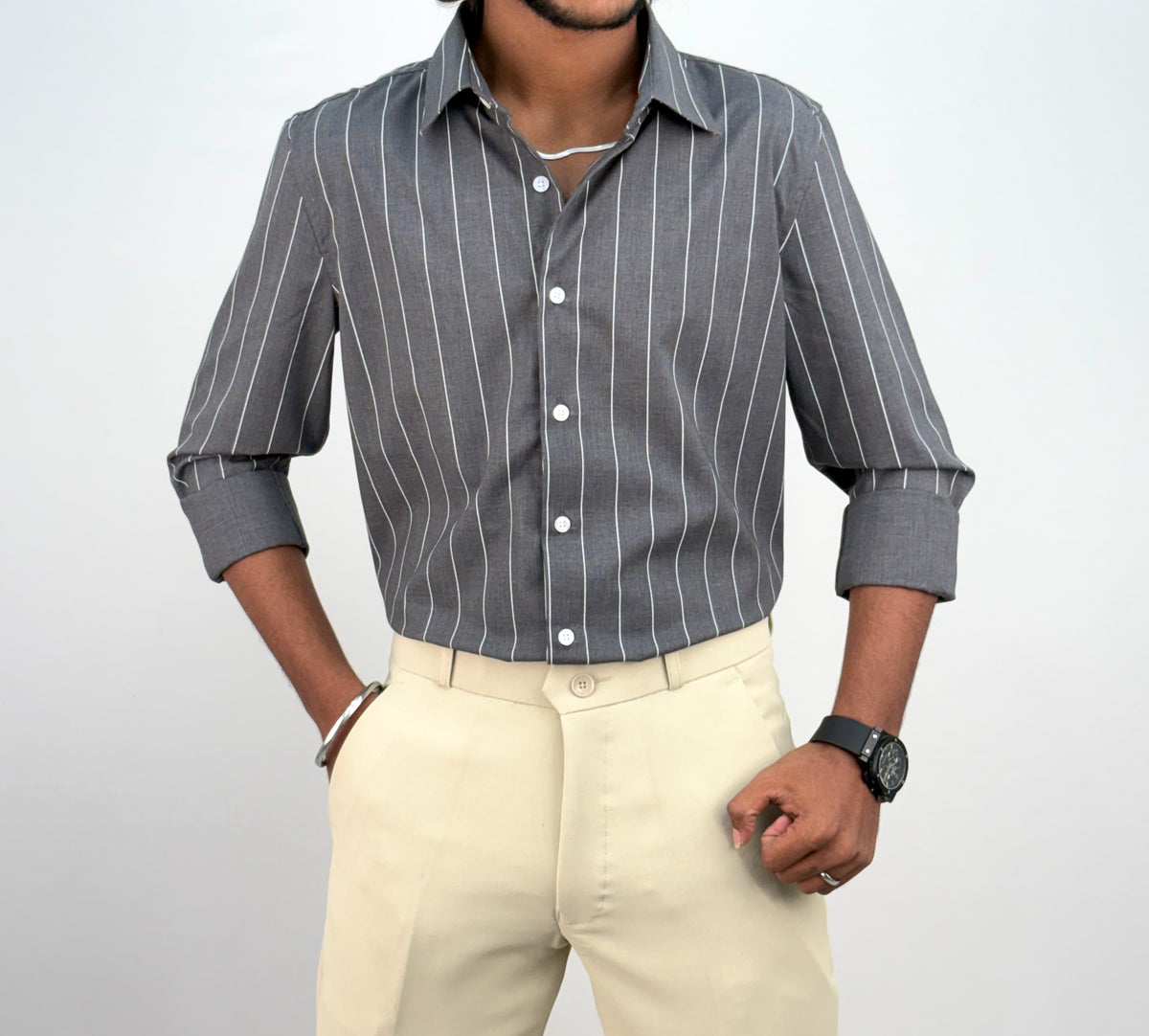 Charcoal IMP Stripe Shirt