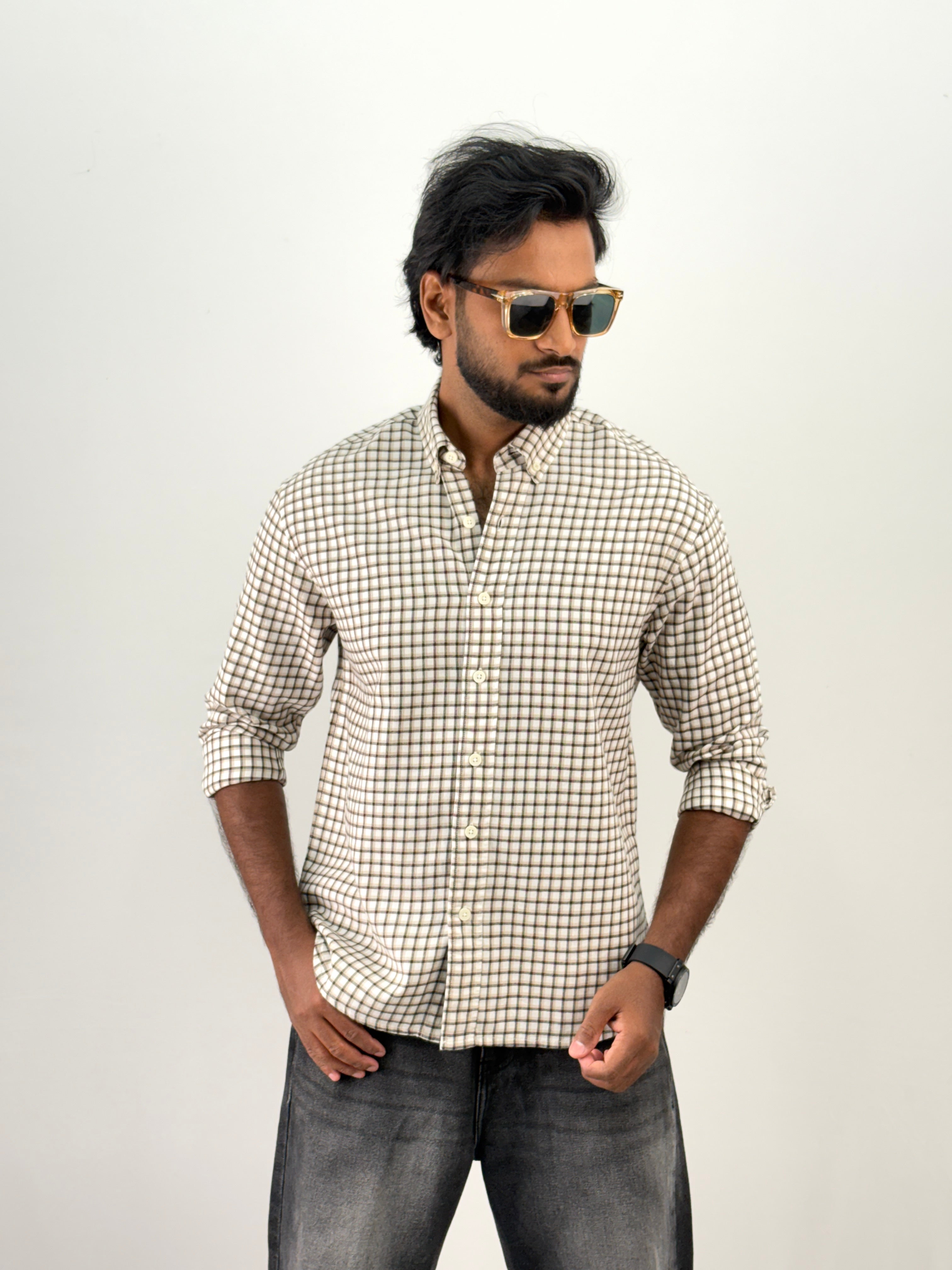 Beige Flannel Shirt