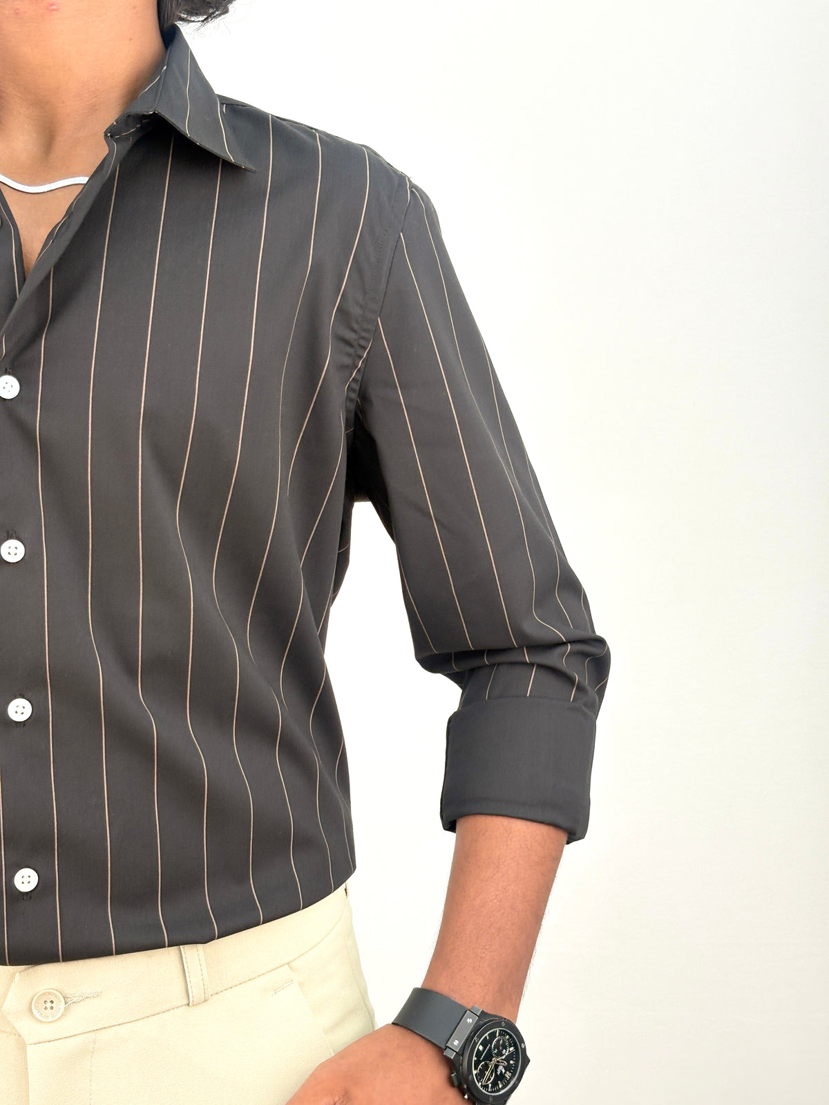 Black IMP Stripe Shirt
