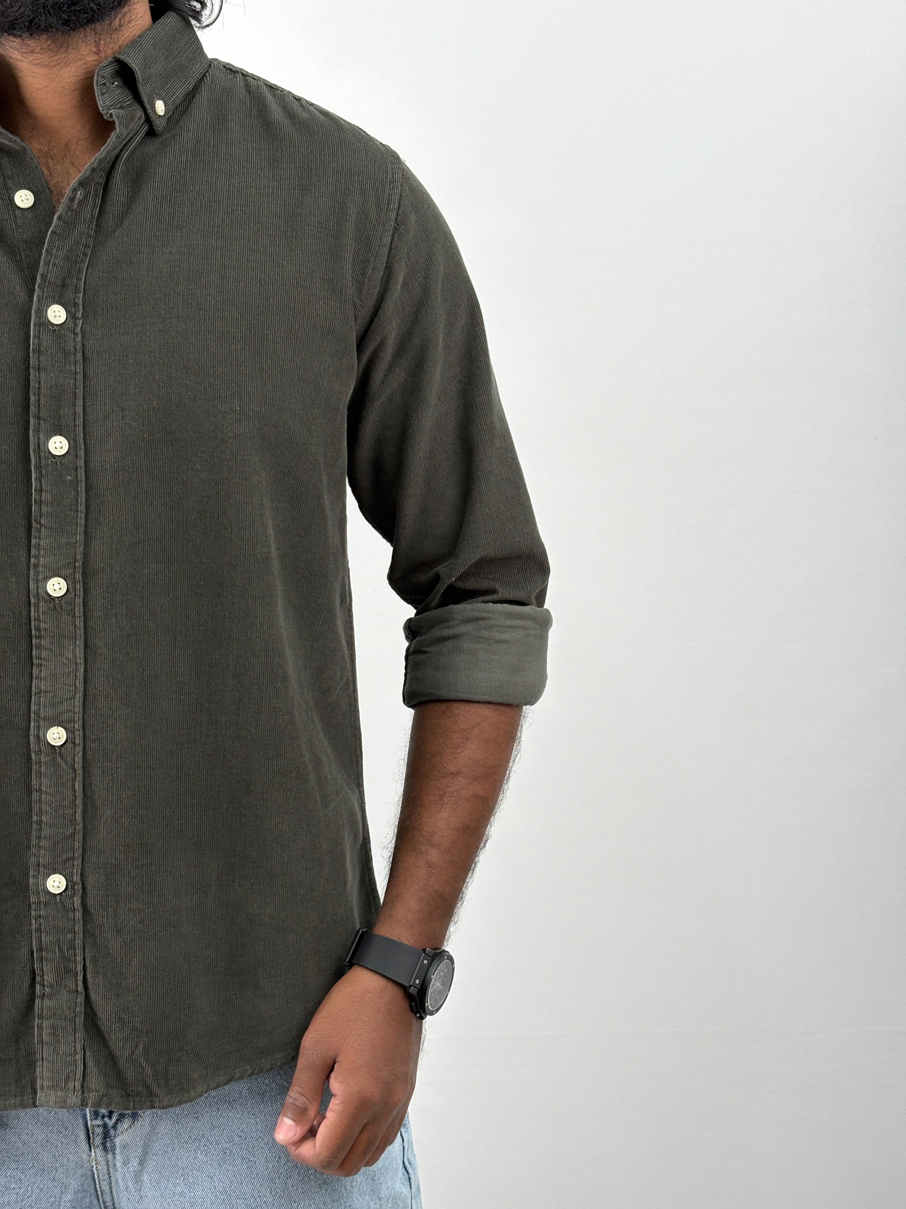 Dark Green Corduroy Shirt