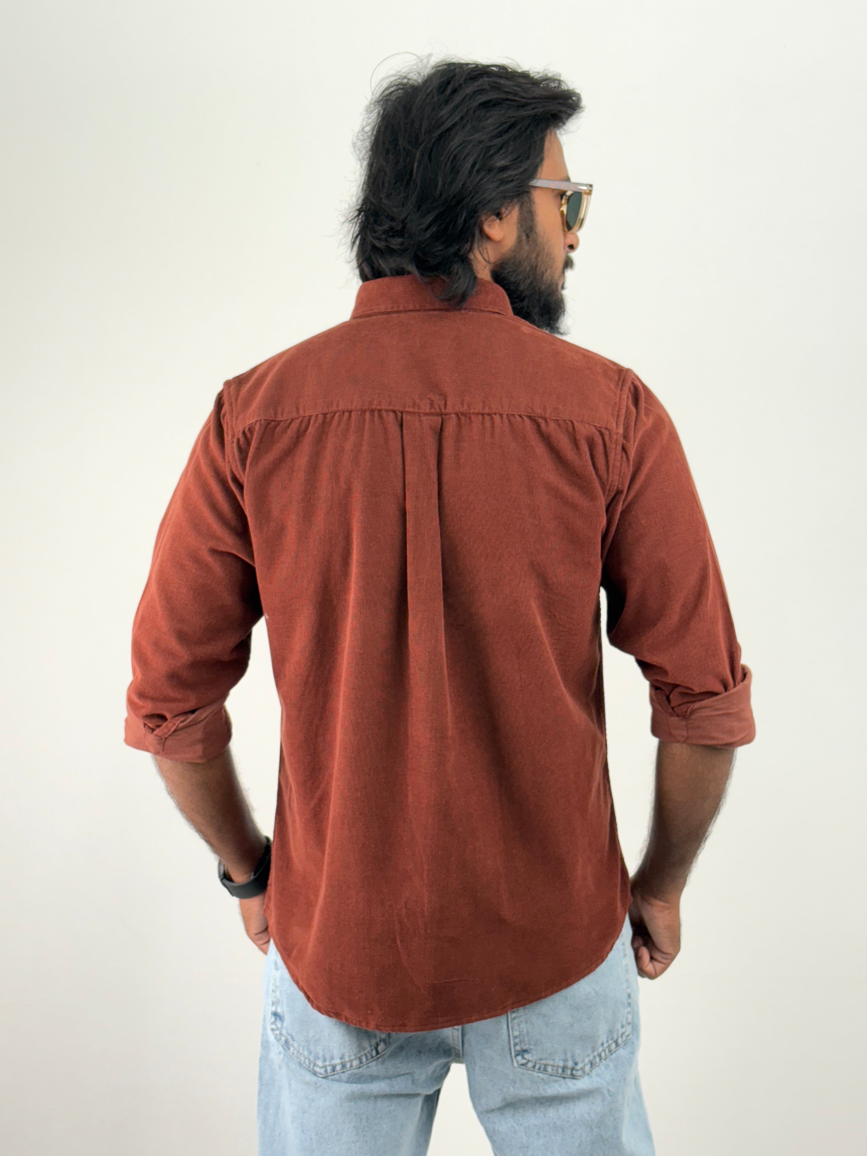 Brick Red Corduroy Shirt