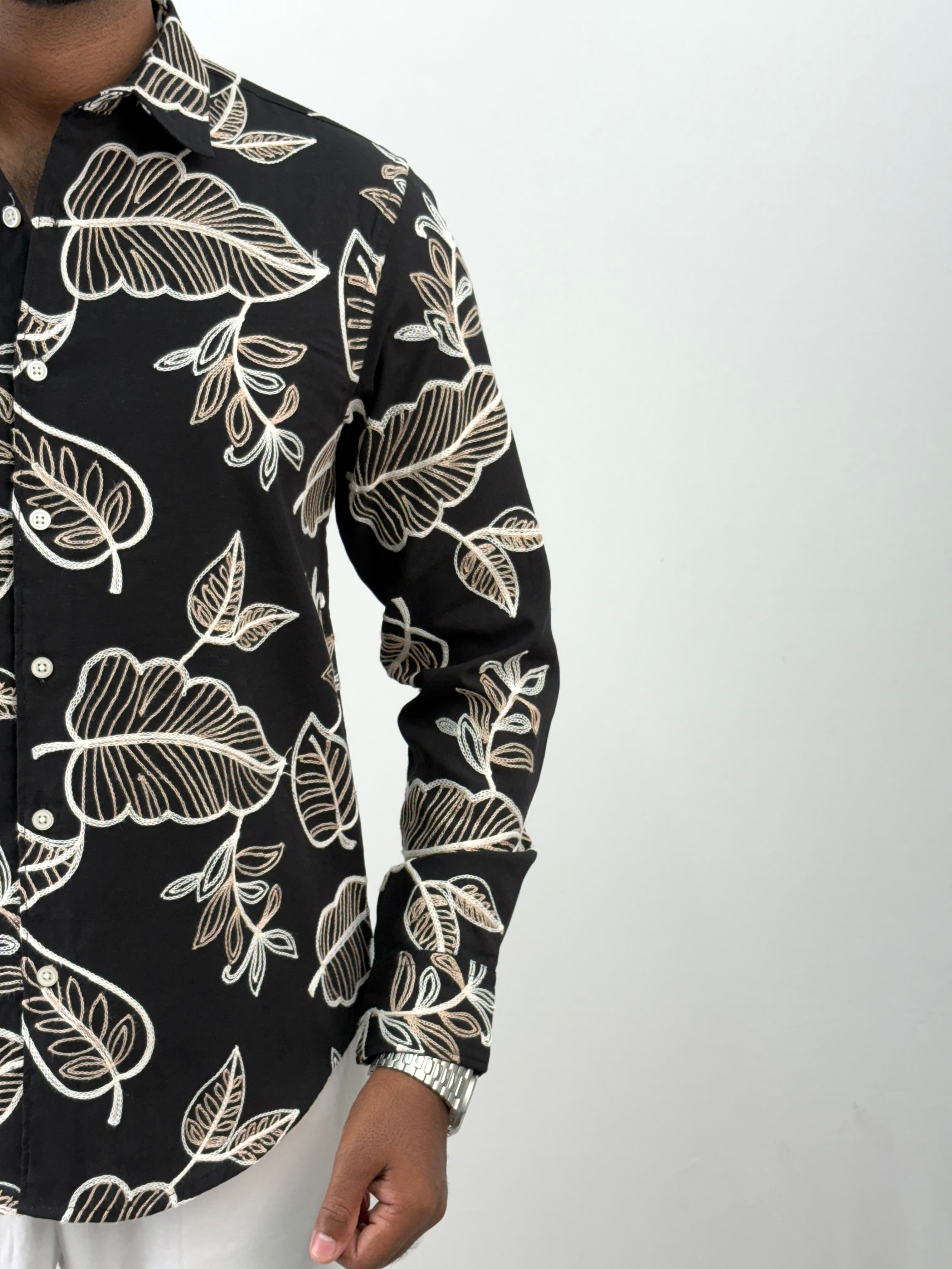 Black 2 Embroidery Shirt