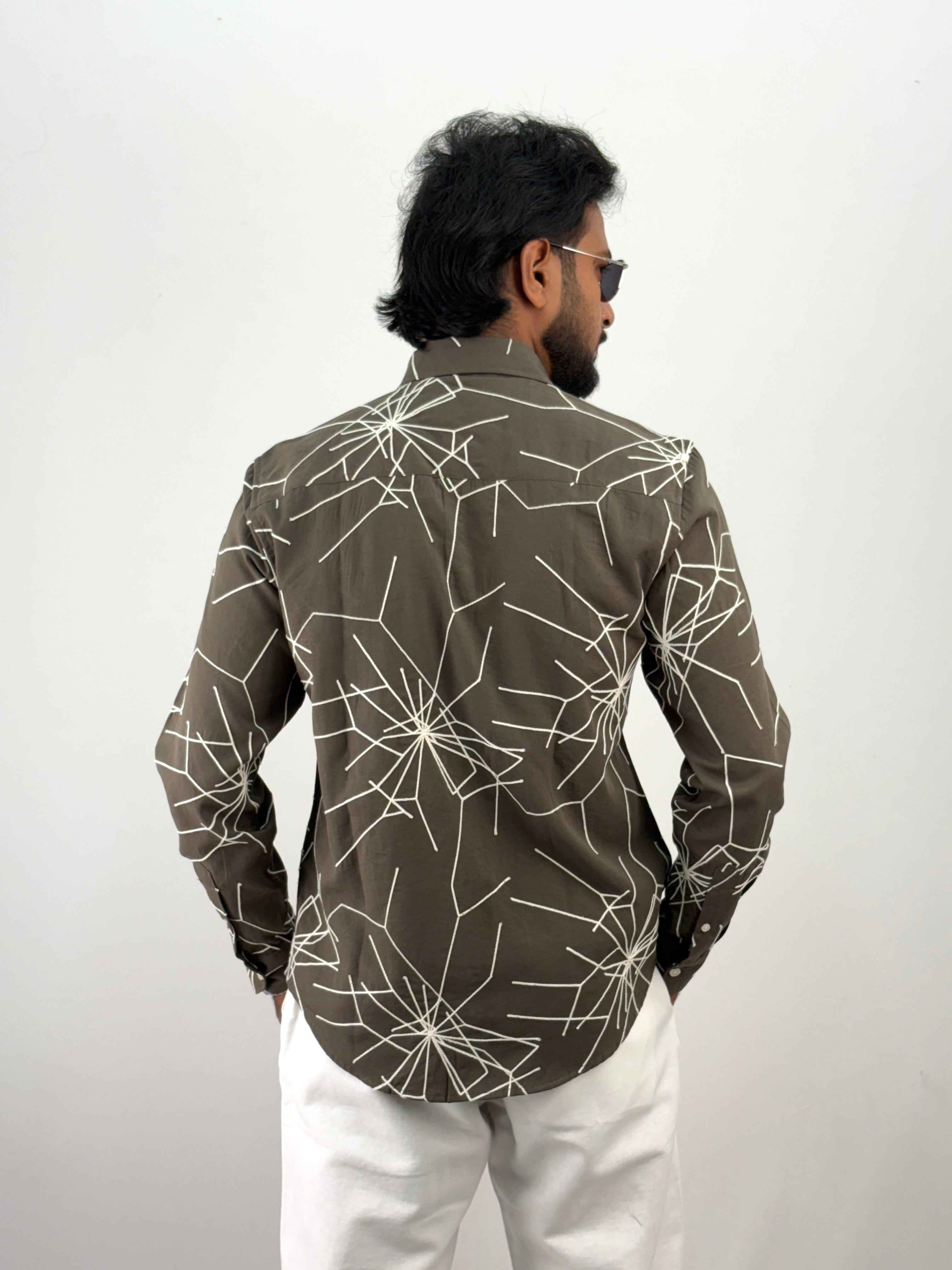 Olive Embroidery Shirt