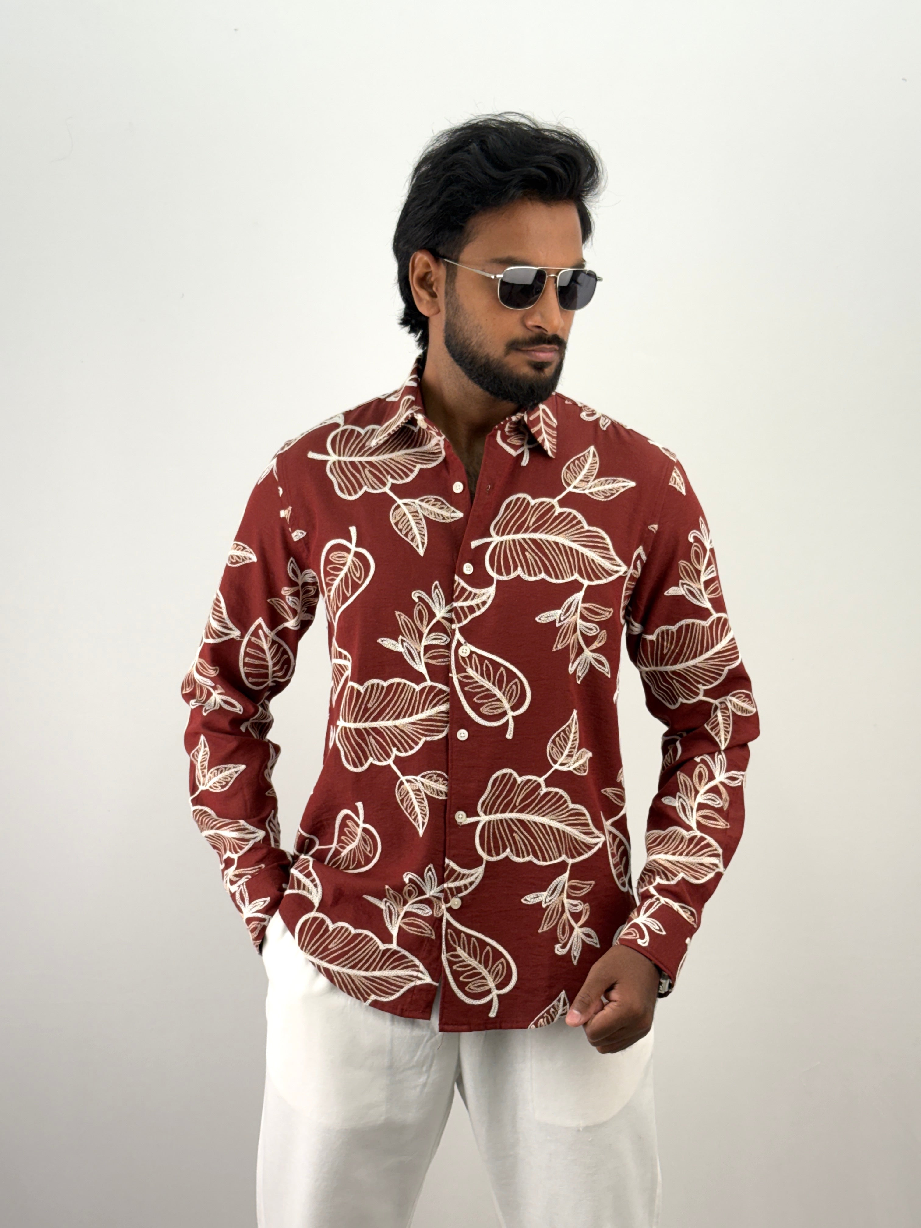 Red Embroidery Shirt