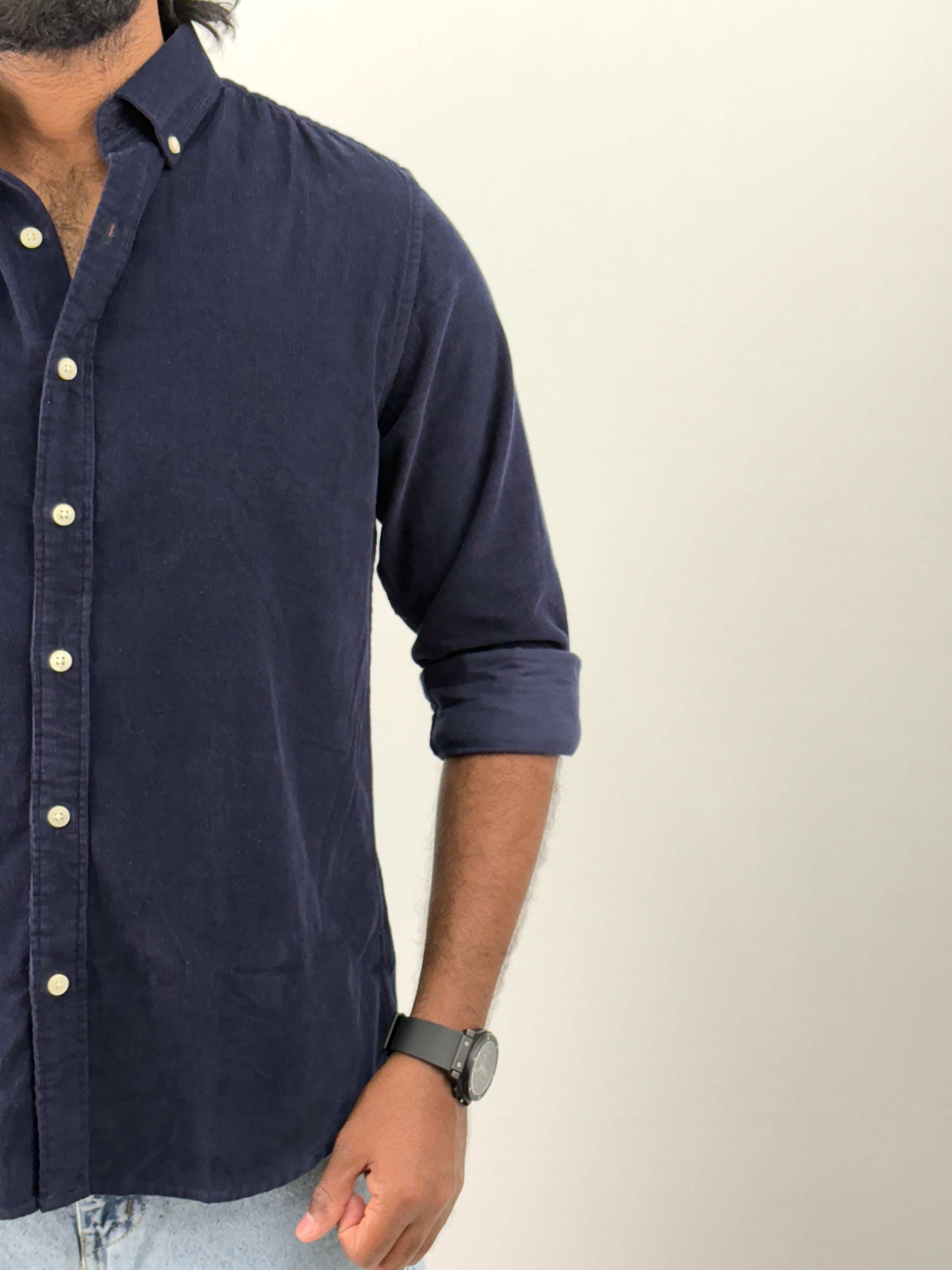 Navy Corduroy Shirt