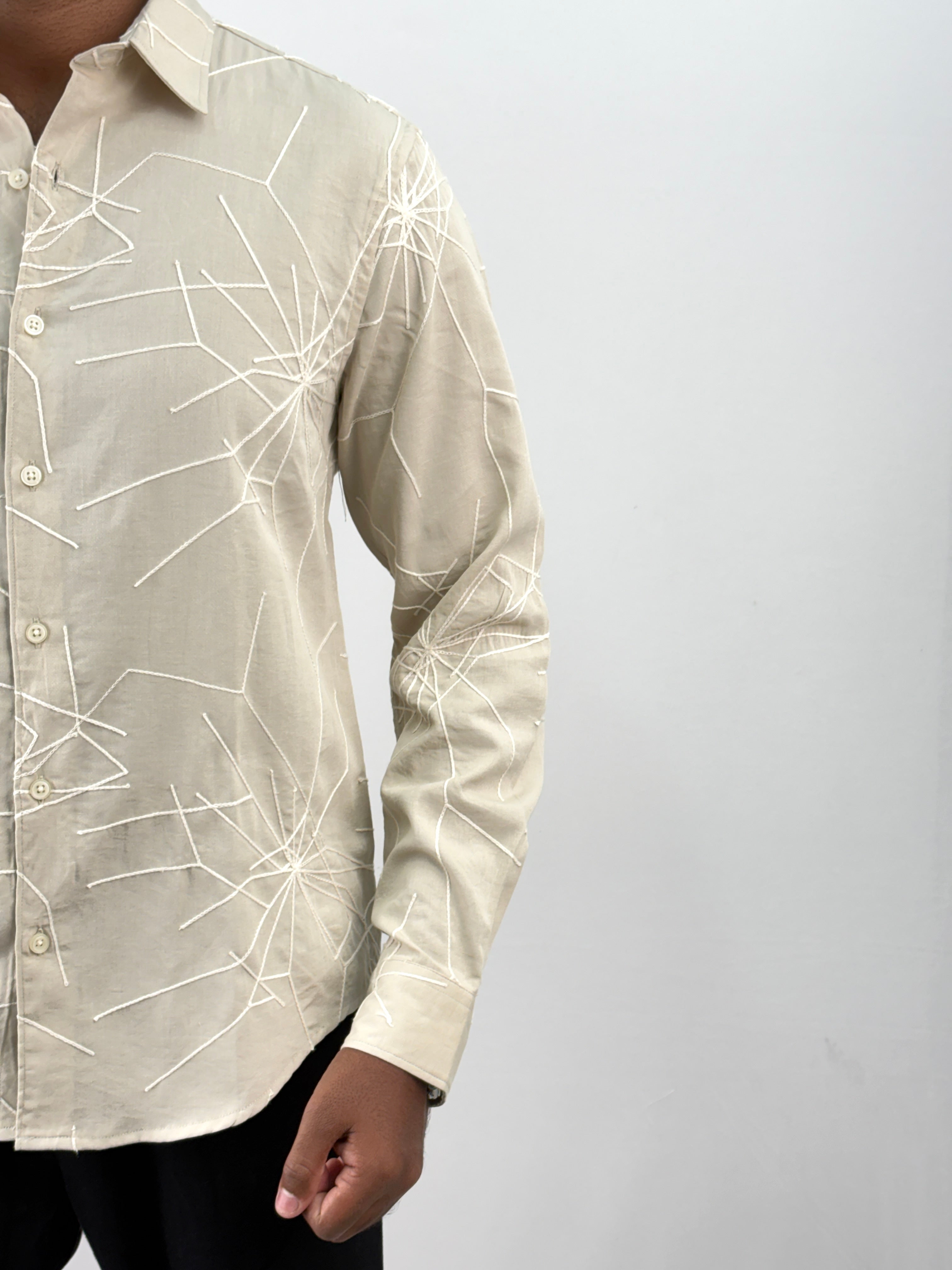 Beige Embroidery Shirt