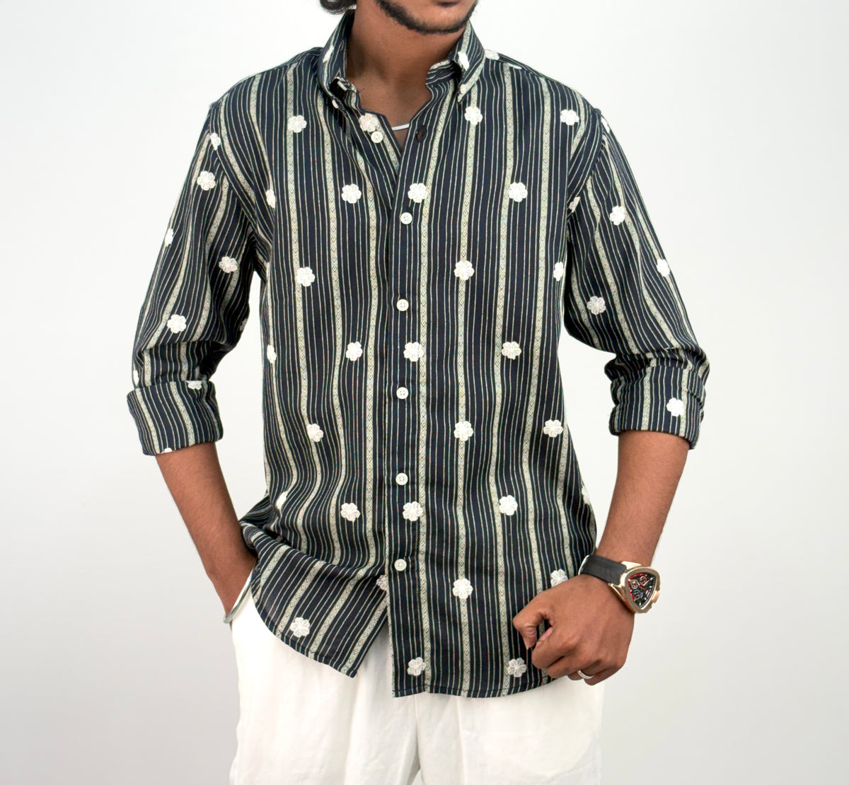 Olive IMP Embroidery Checks Shirt 2