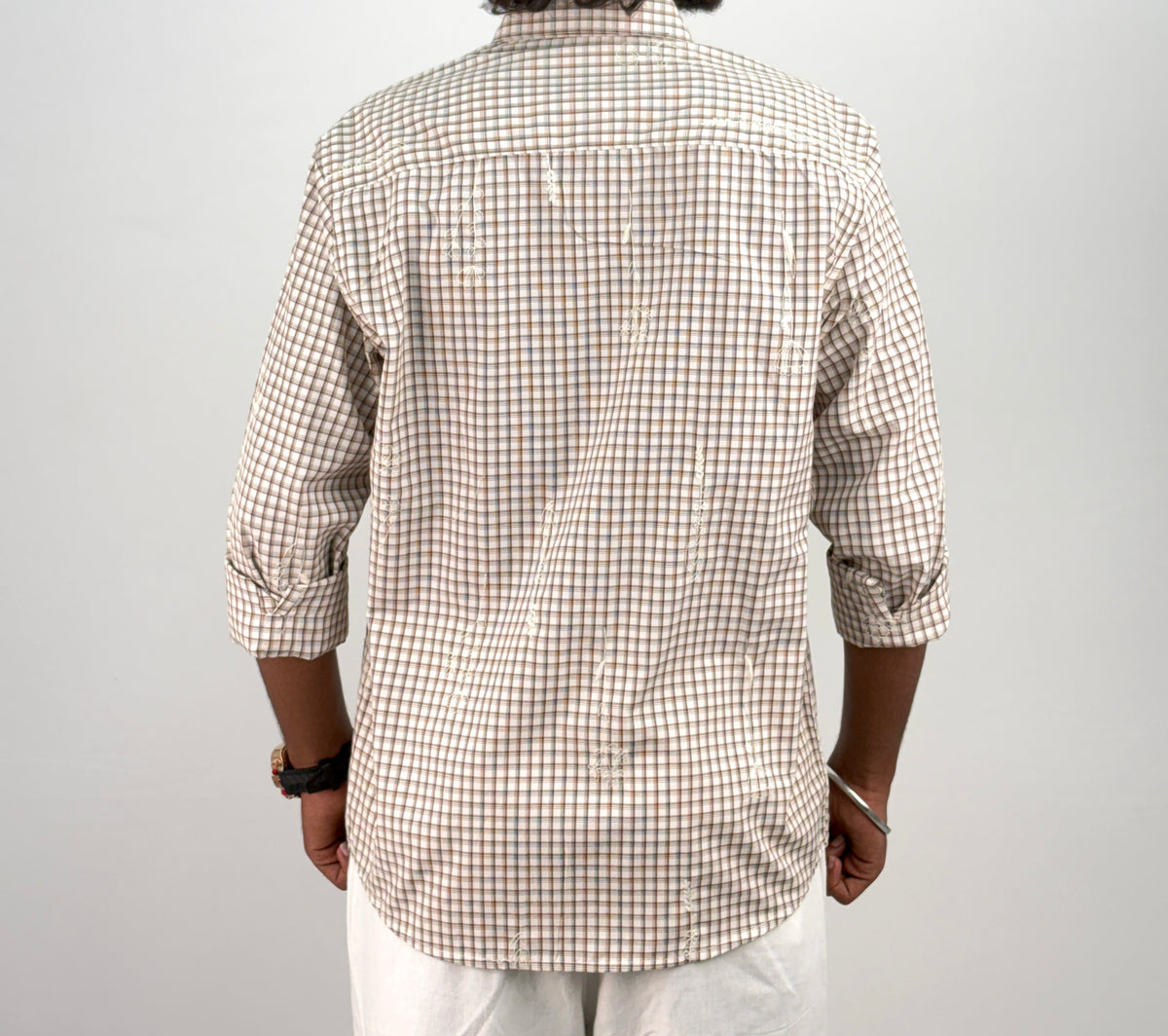 Cream IMP Embroidery Checks Shirt 2