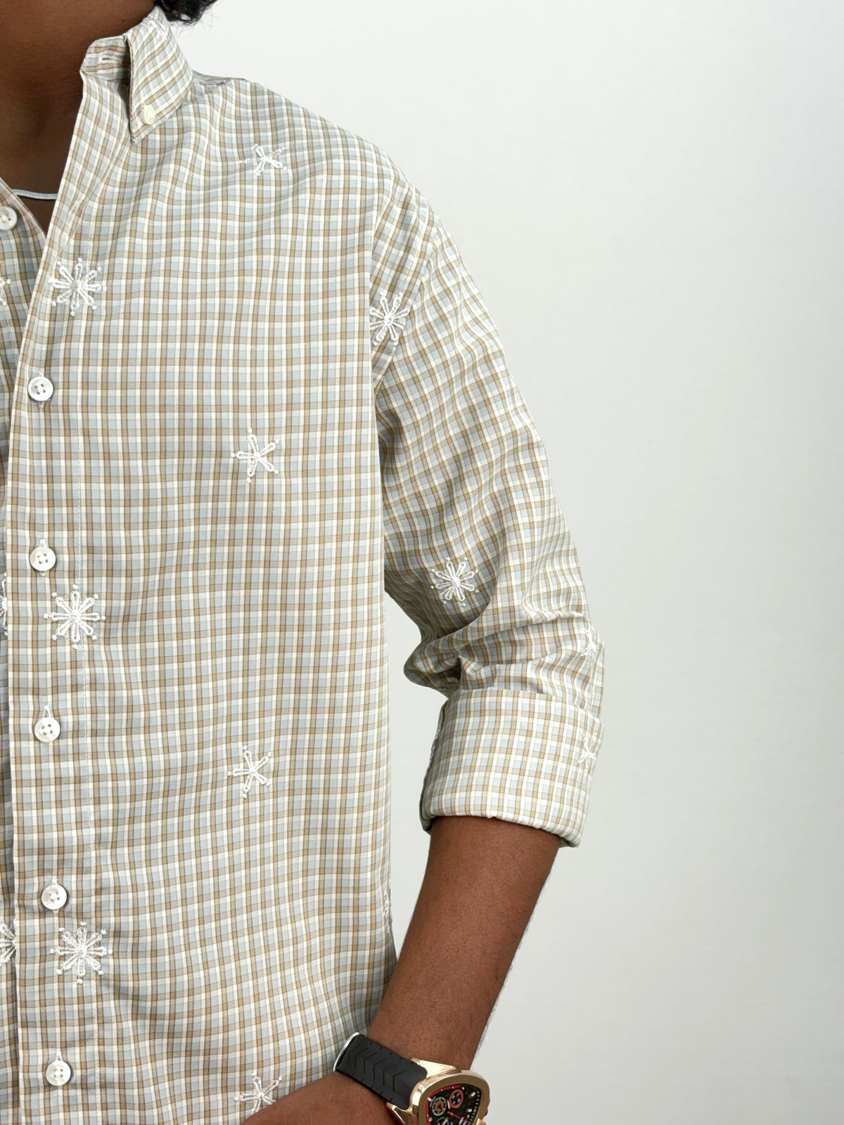 Grey IMP Embroidery Checks Shirt 2