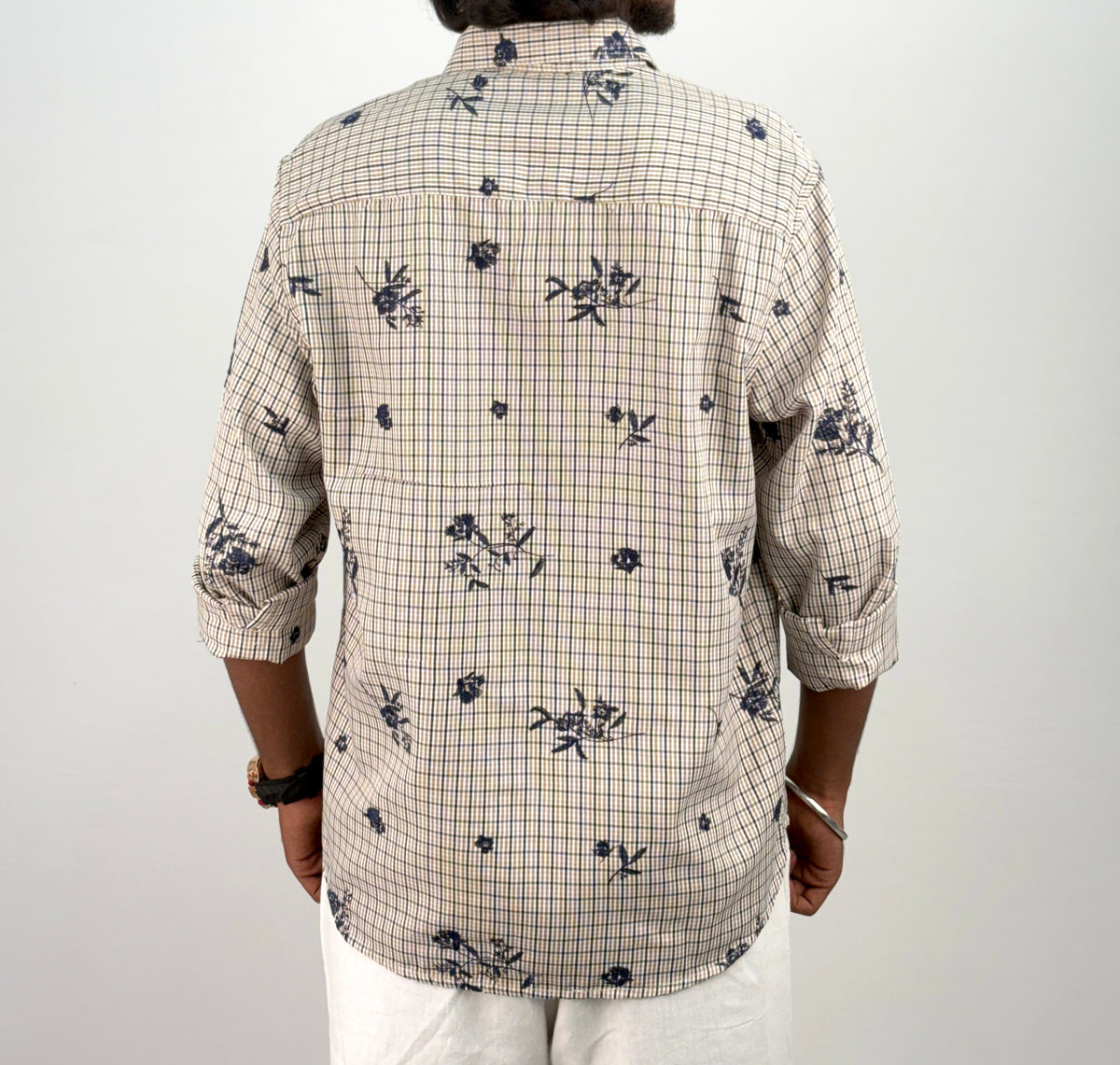 Beige IMP Embroidery Checks Shirt 2