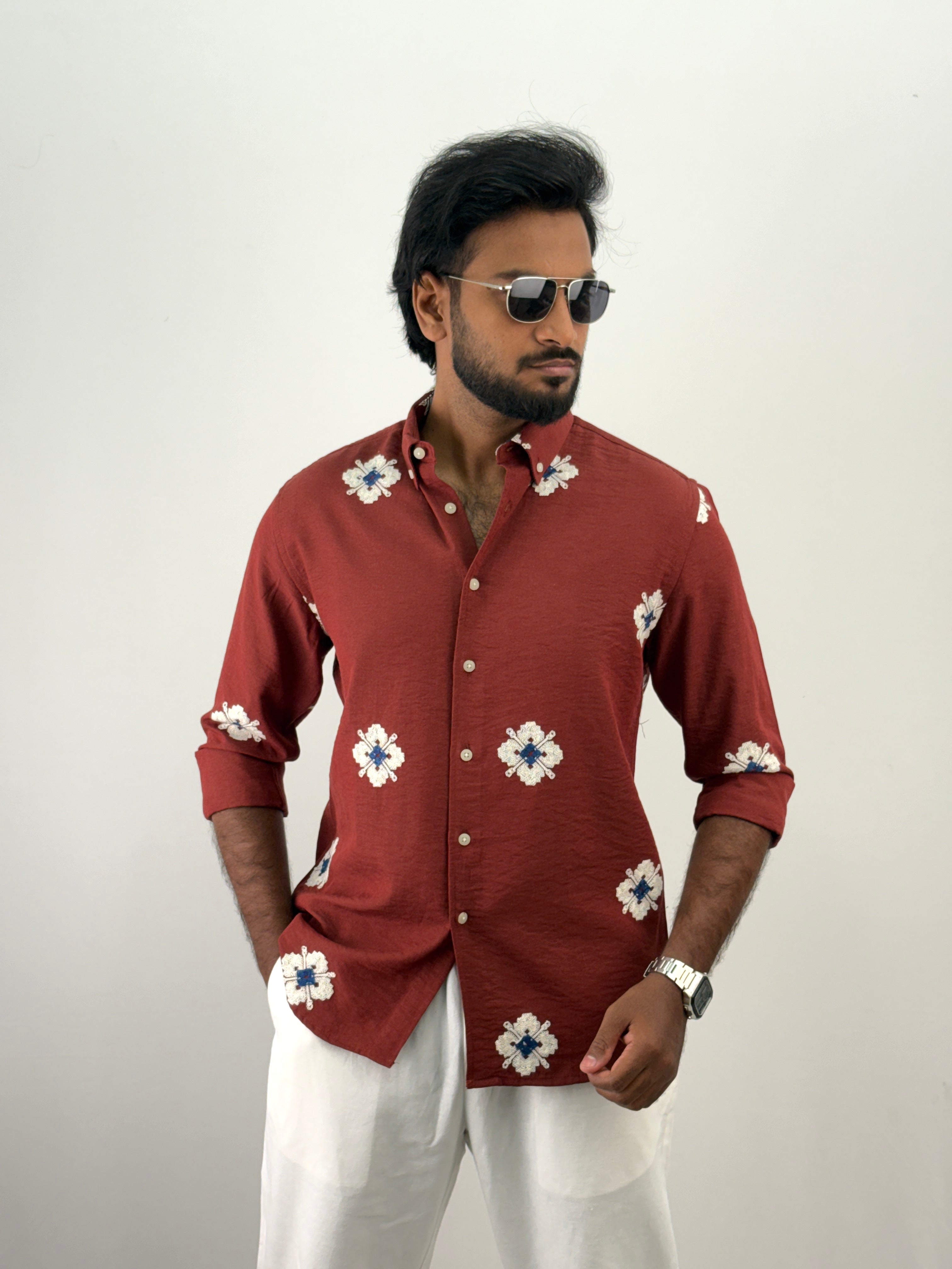 Red Embroidery Shirt