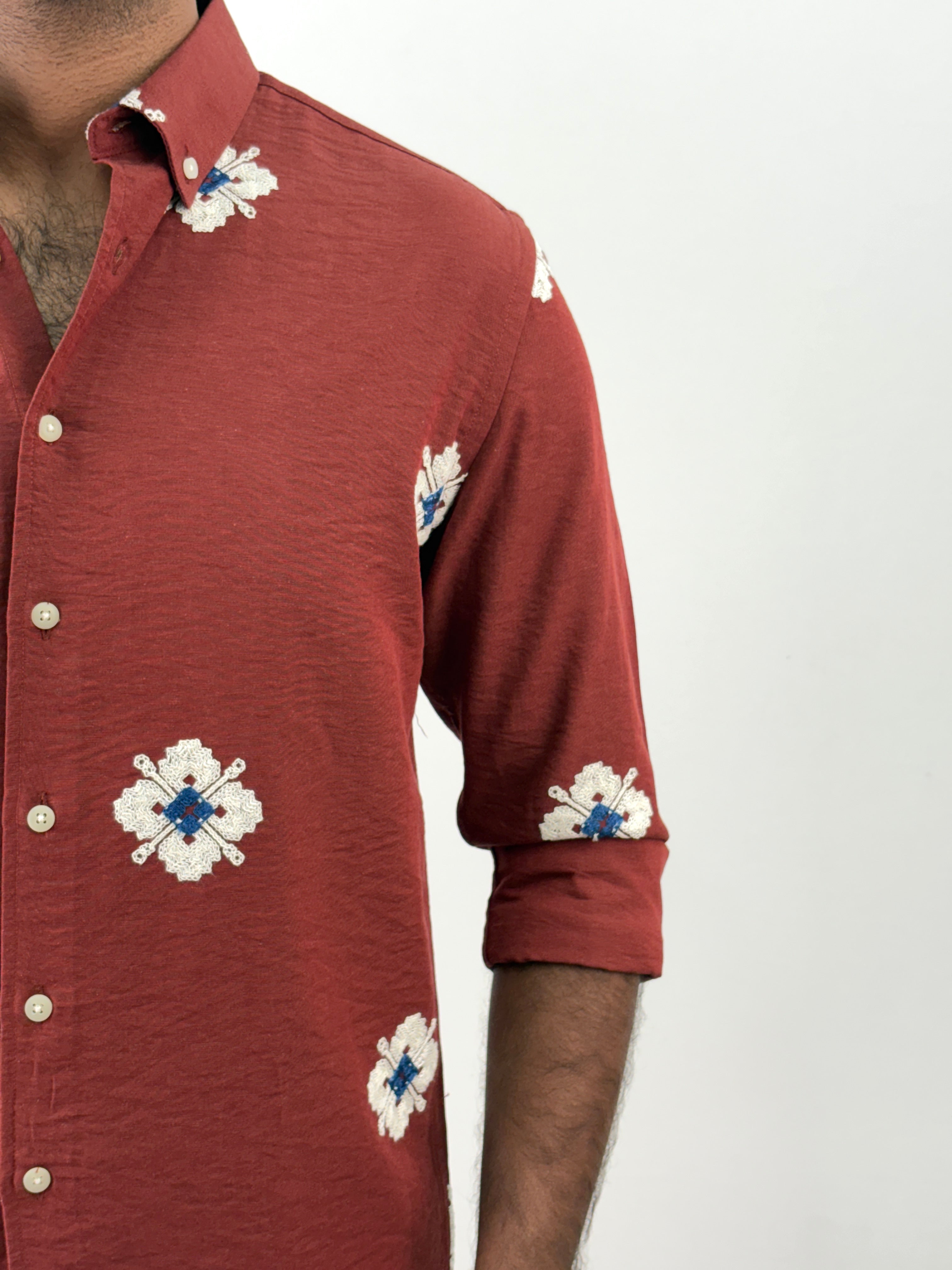 Red Embroidery Shirt