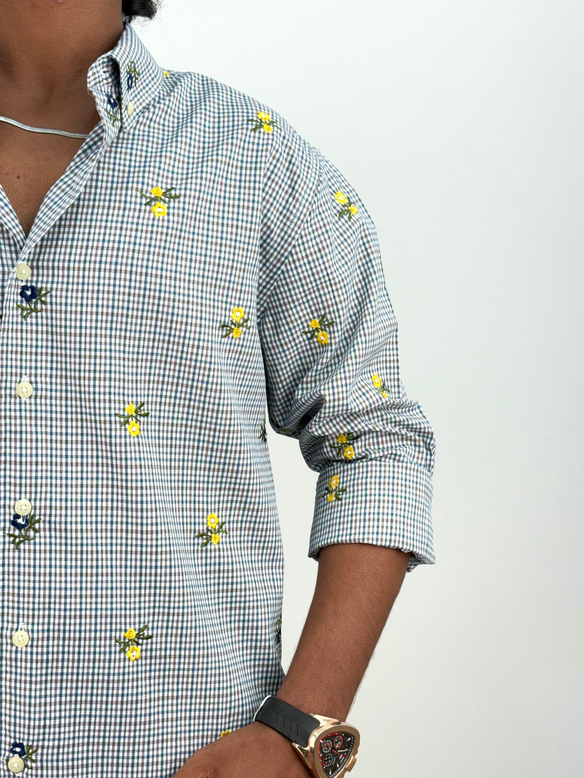 Blue IMP Embroidery Checks Shirt 2