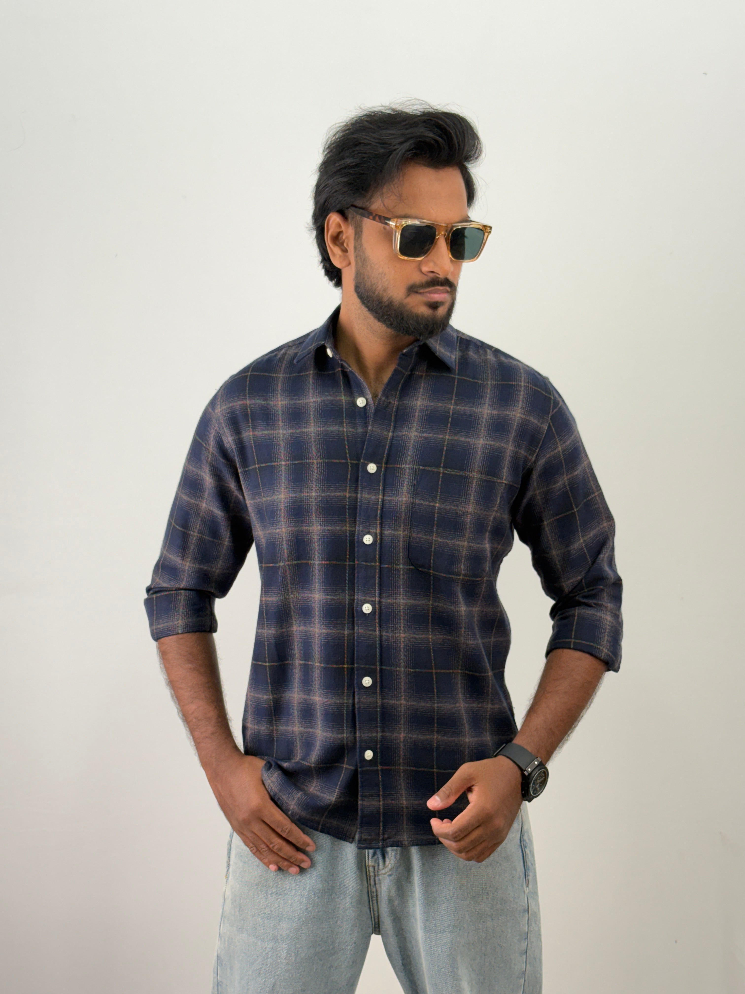 Navy Flannel Shirt