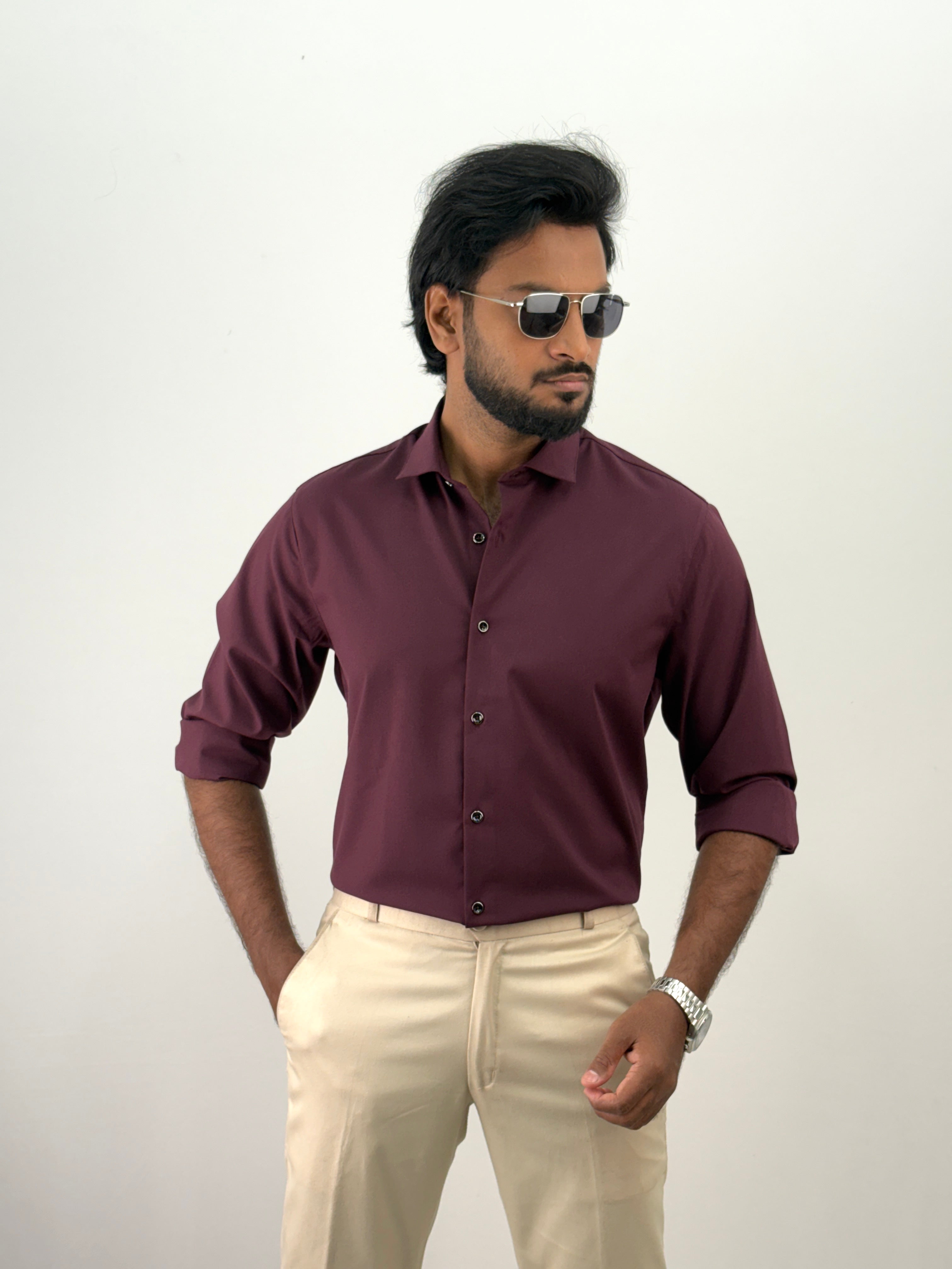 Maroon Liquid Shirt