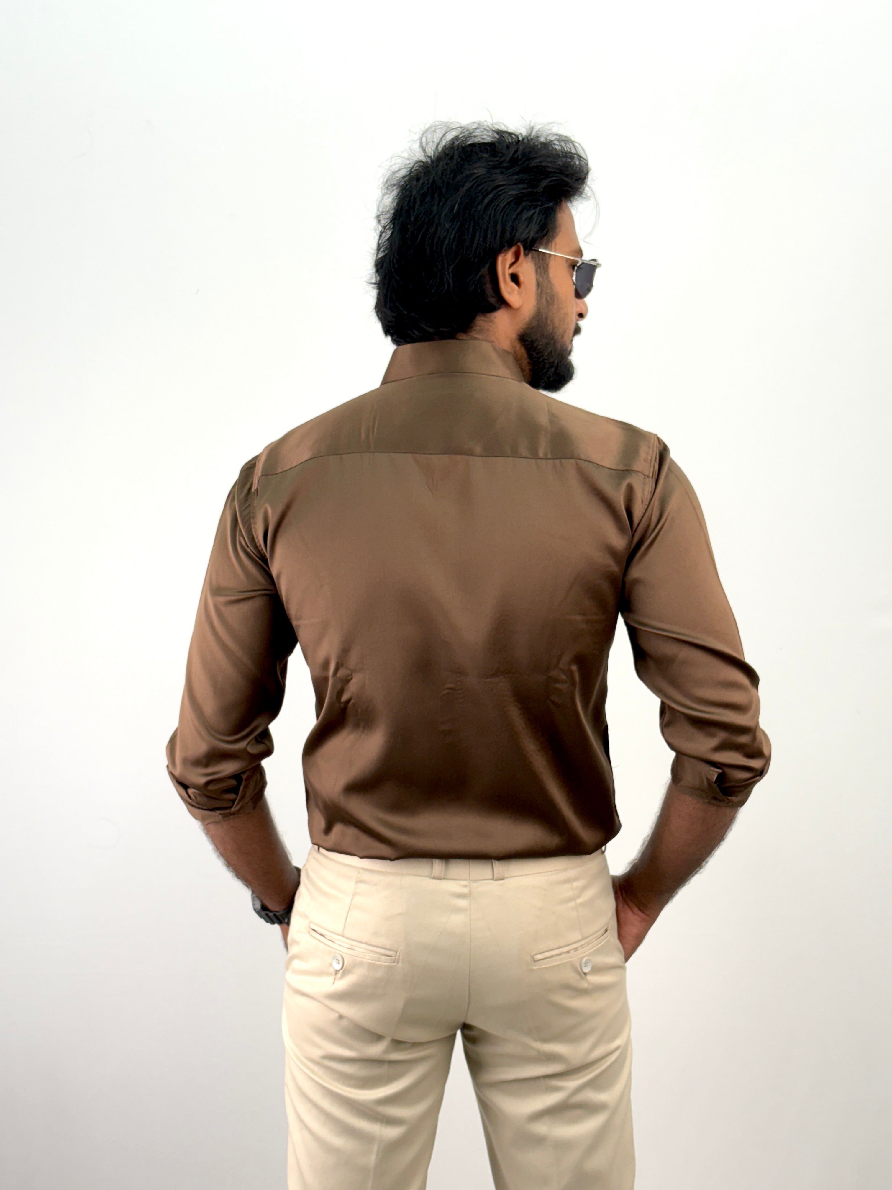 Coffee Designer Stone Work Shirt 16