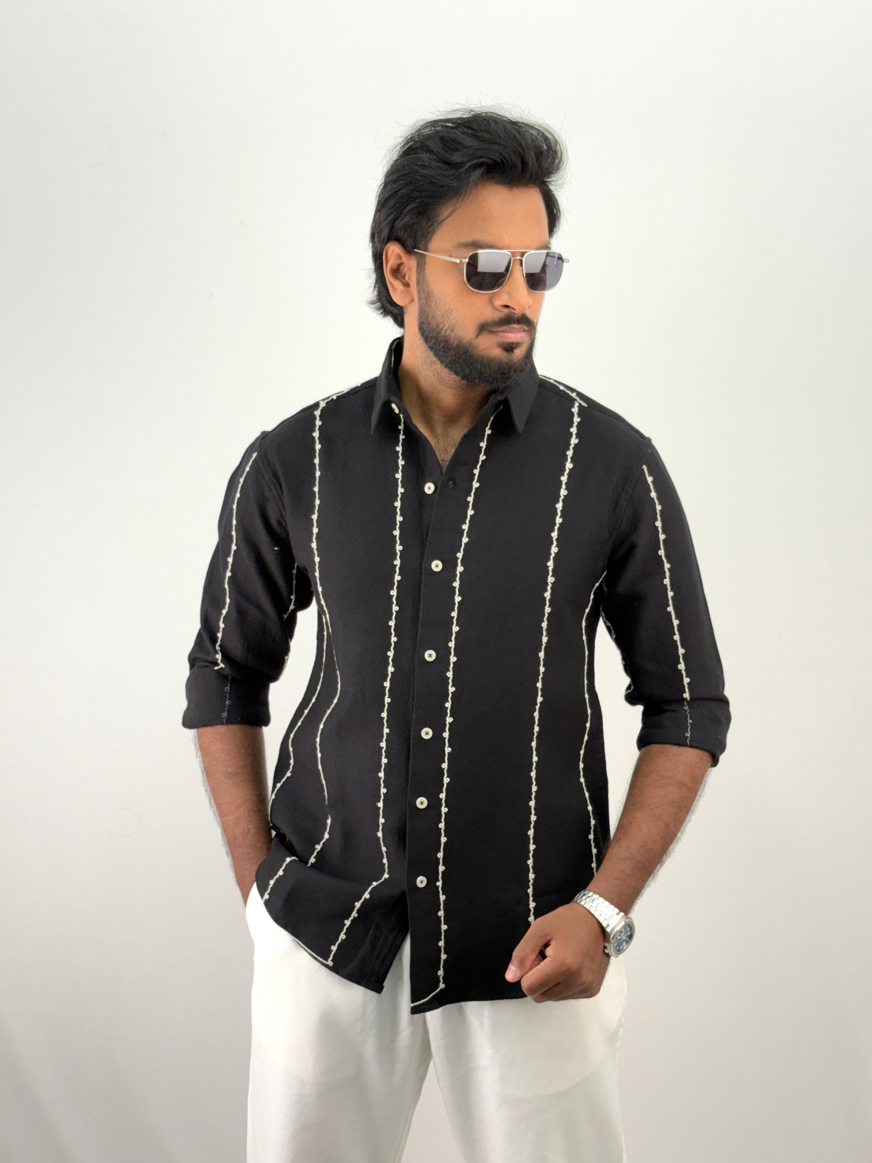 Black Embroidery Shirt