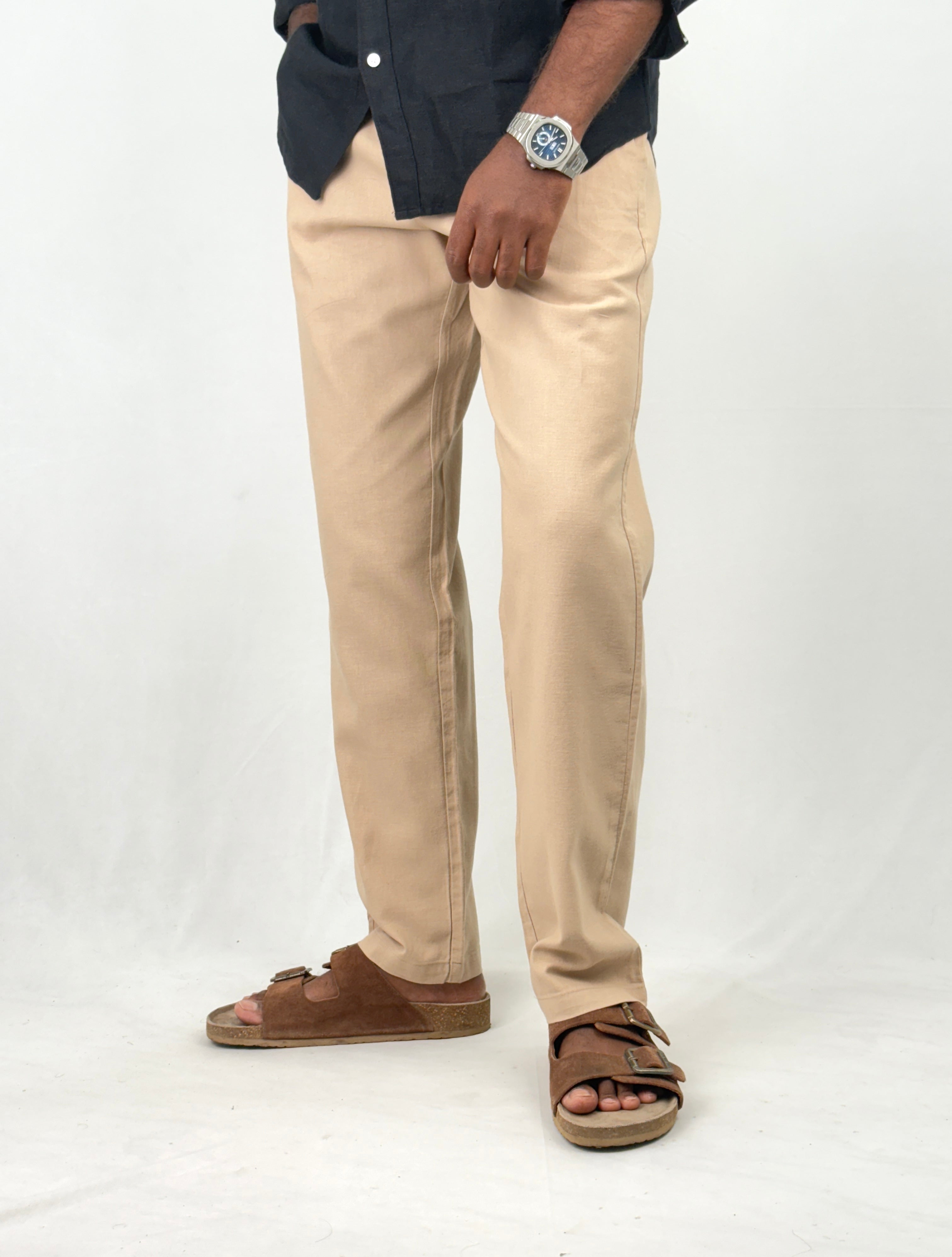 Sandal Relaxed Fit Linen Pant
