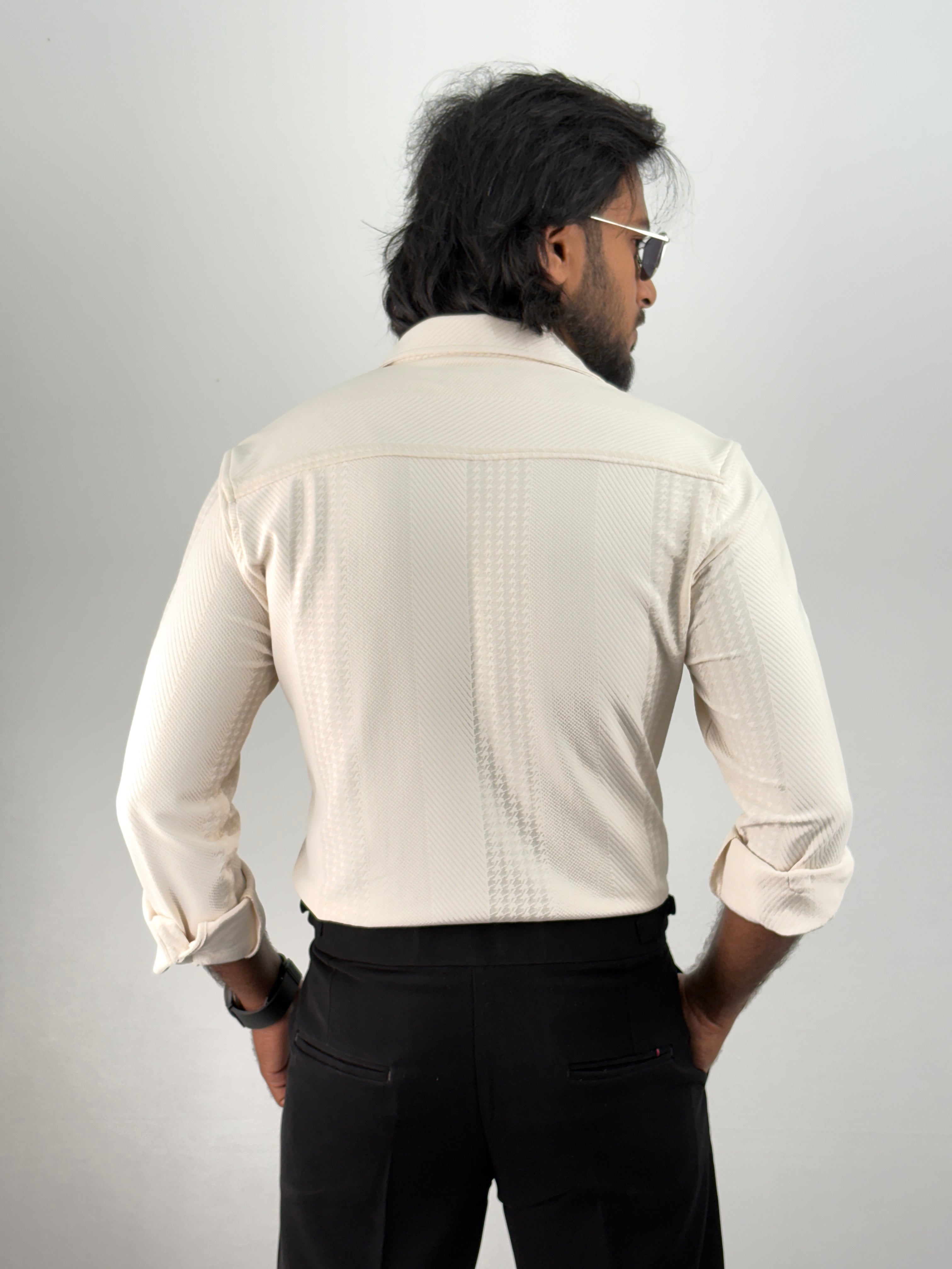 Beige Jacquard Shirt