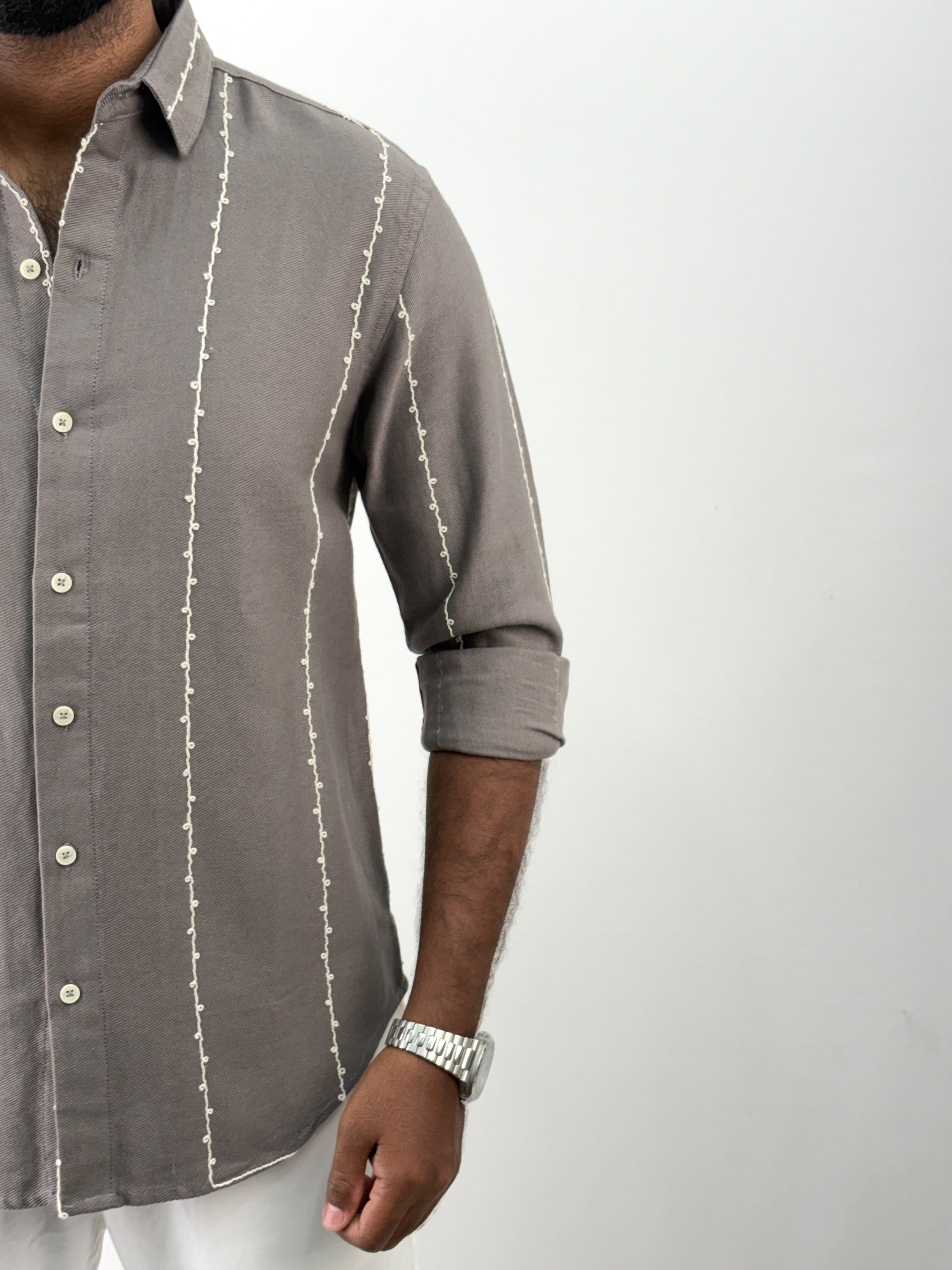 Ash Embroidery Shirt