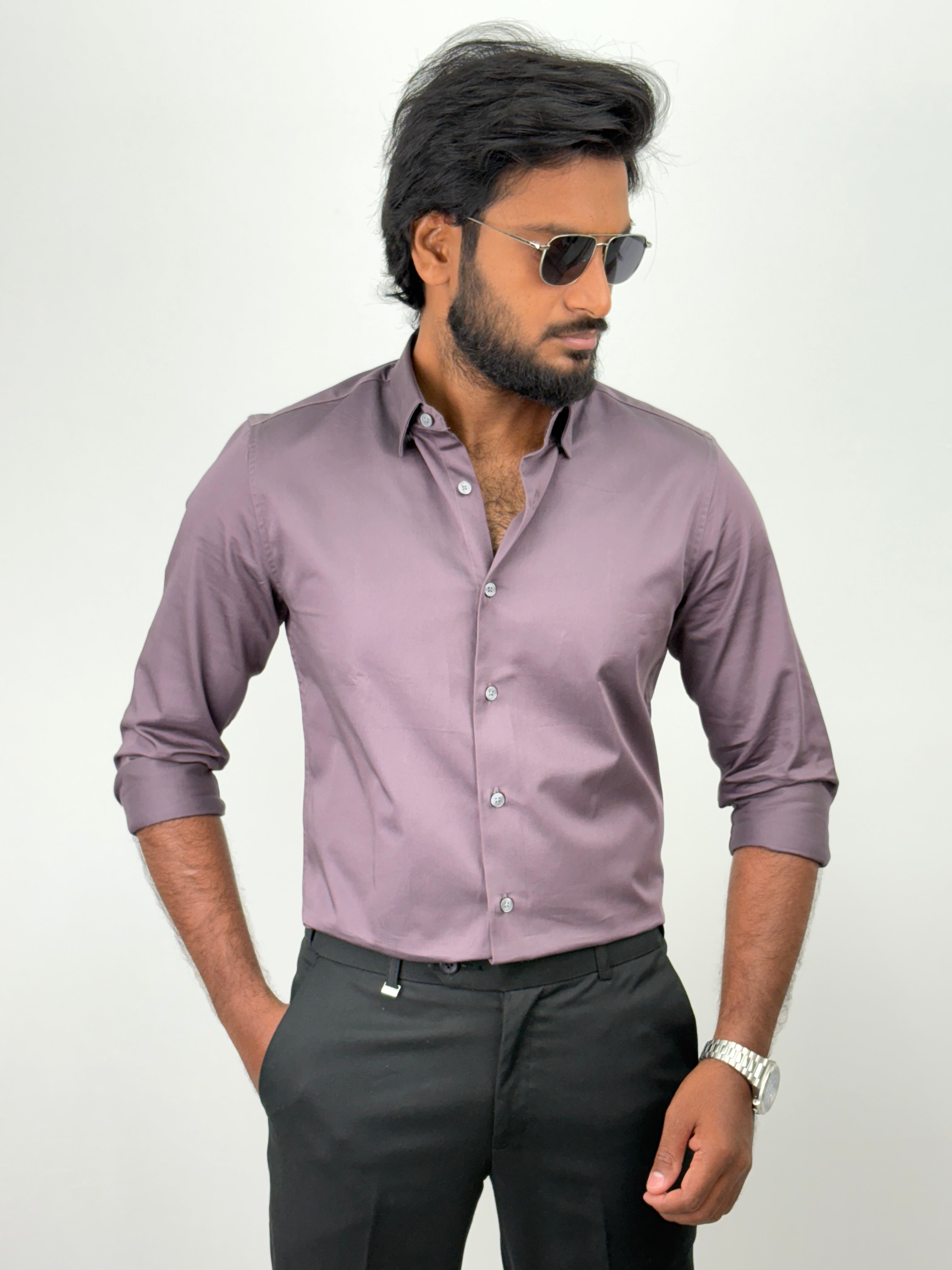 Lavender Satin Shirt