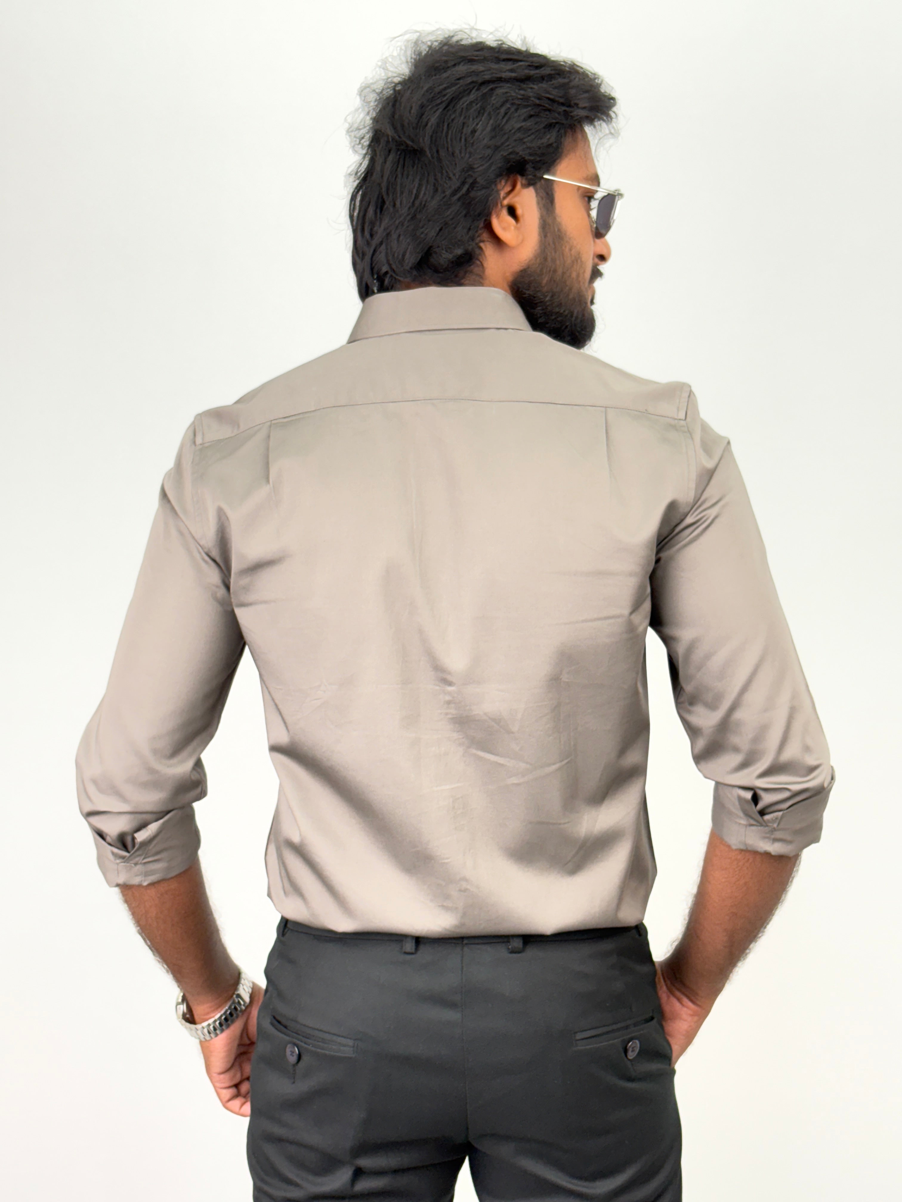 Grey Satin Shirt