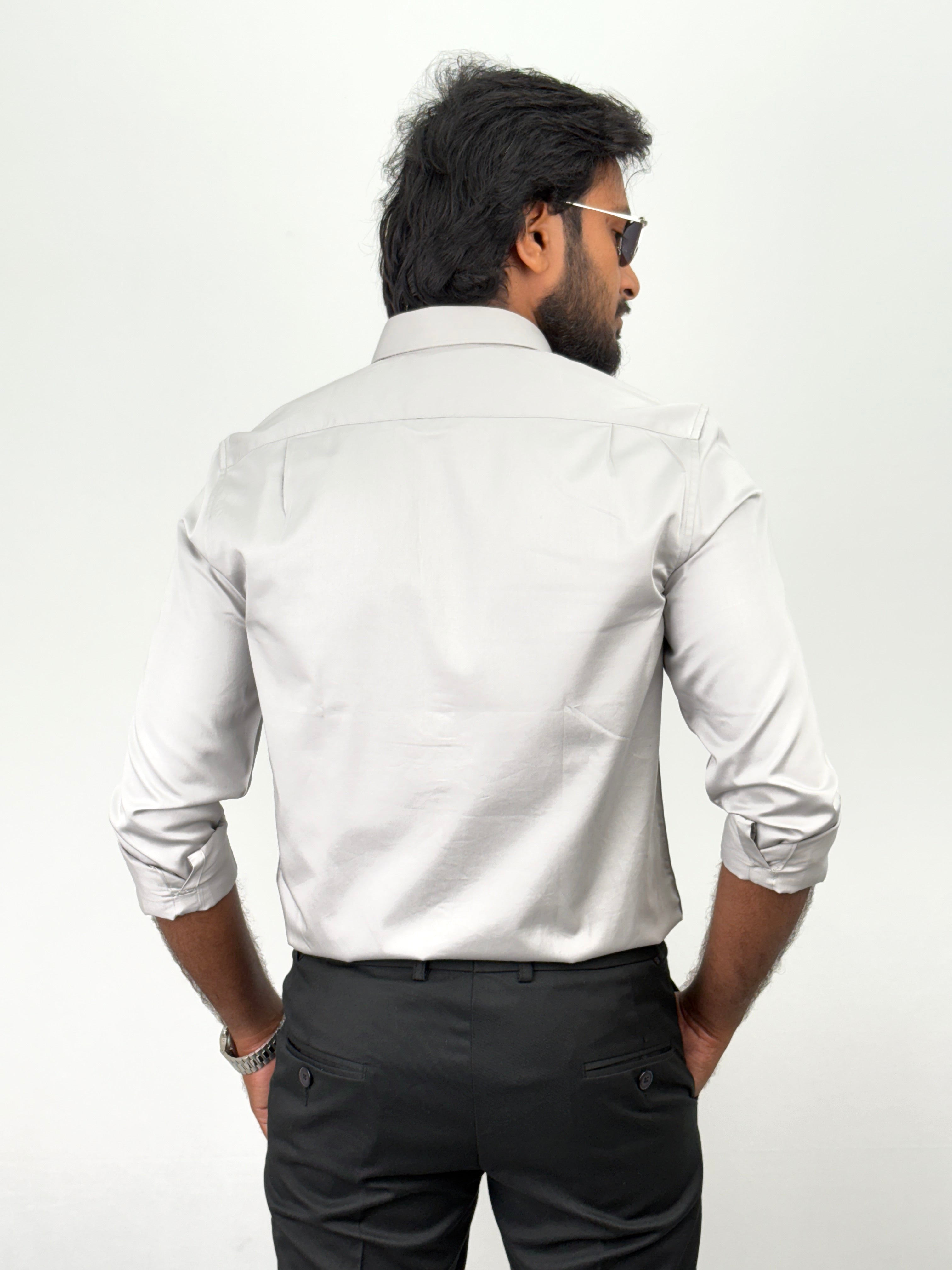 Light Grey Satin Shirt