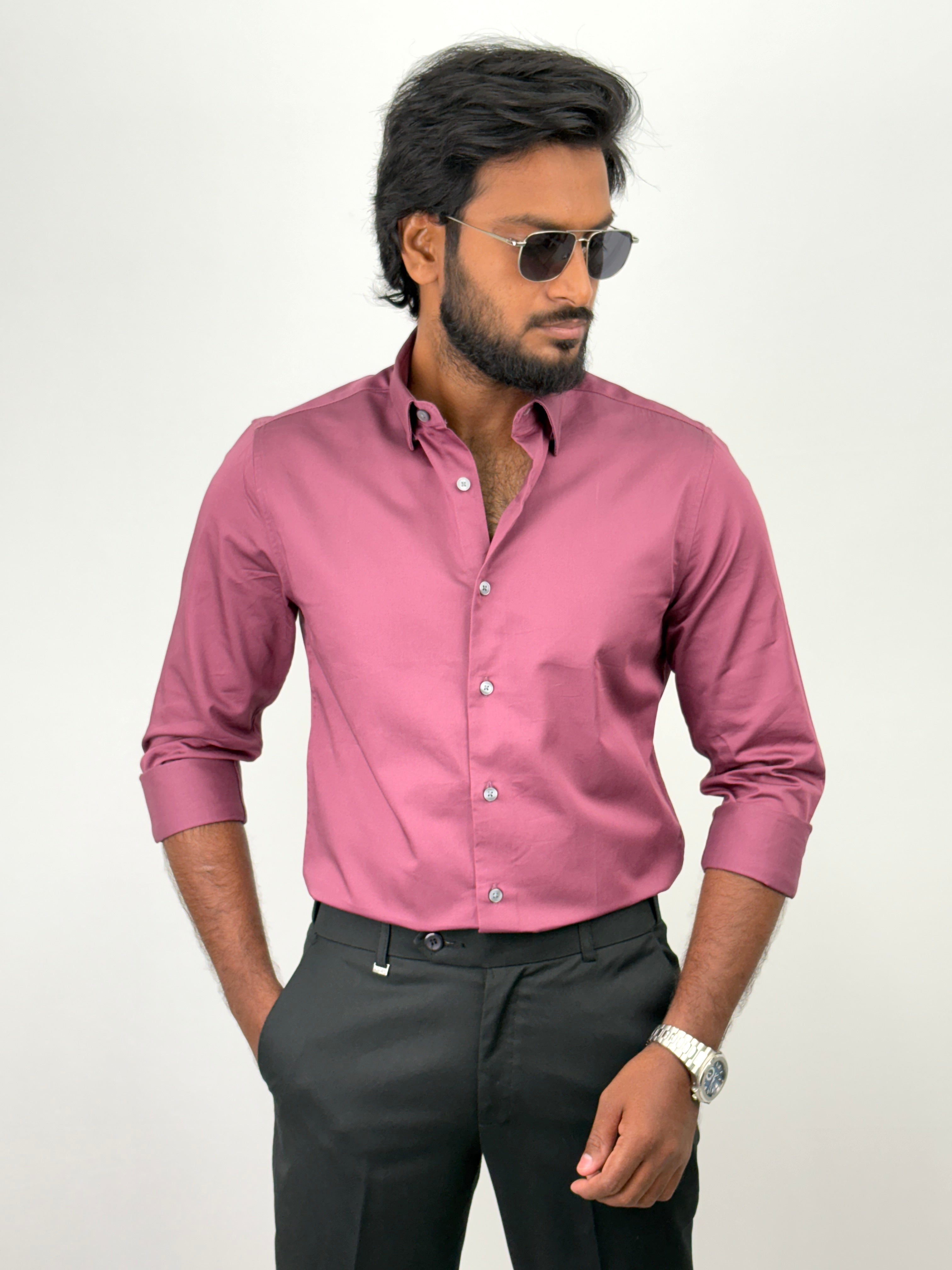 Pink Satin Shirt